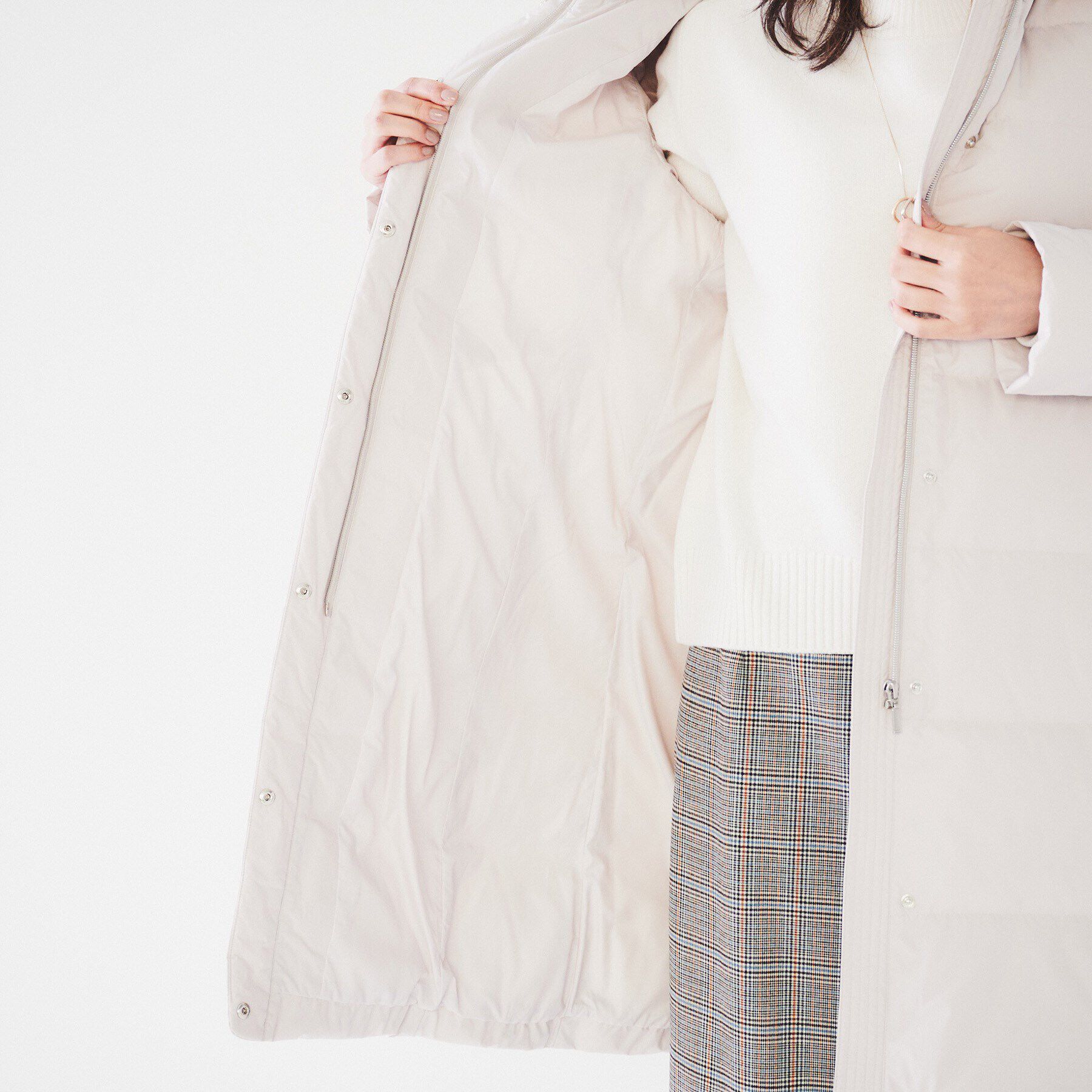 UNTITLED「【撥水／洗える／フード取り外し】ファー付きロングダウンコート」|ダウン|