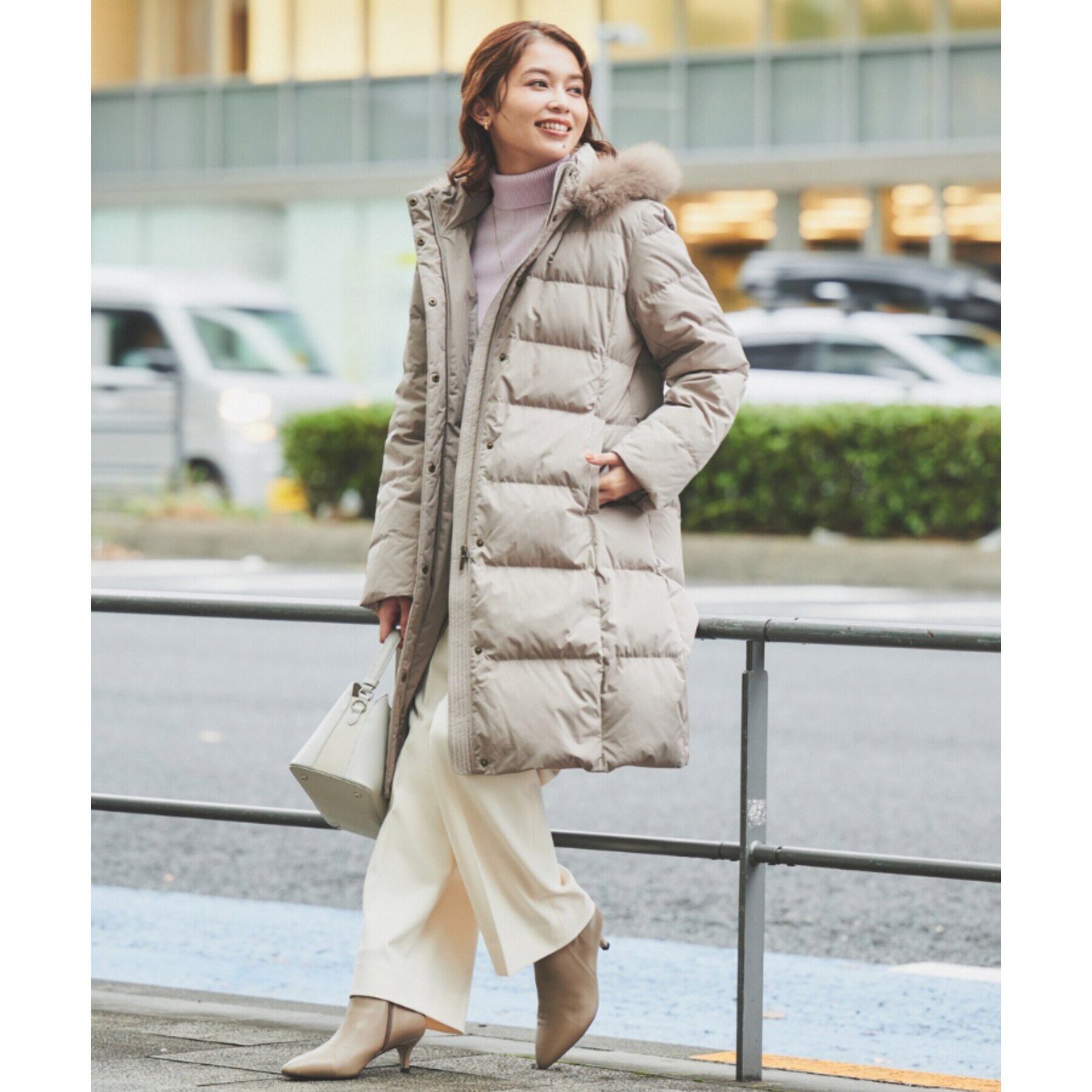 UNTITLED「【撥水／洗える／フード取り外し】ファー付きロングダウンコート」|ダウン|