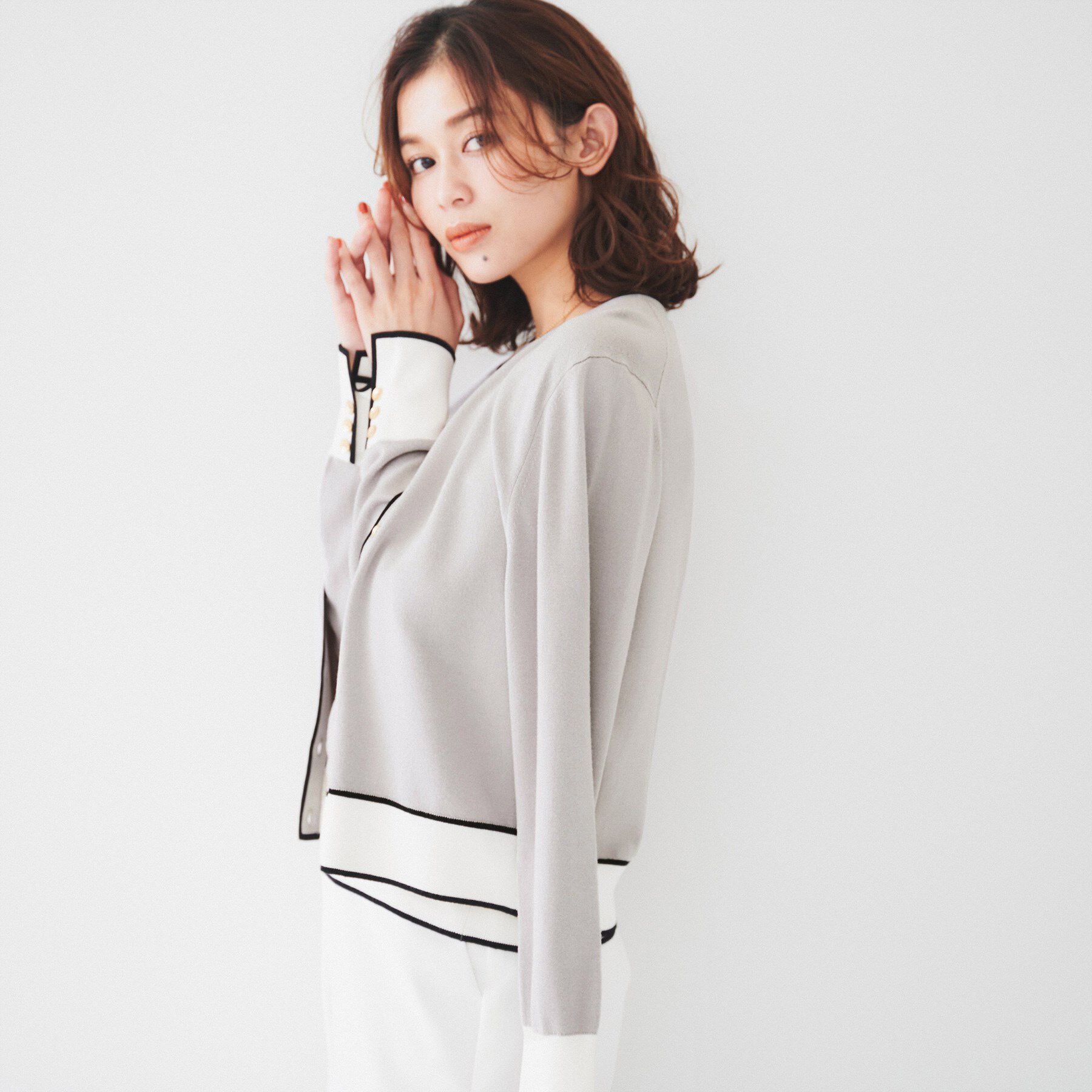 UNTITLED「【アンサンブル可能/6色展開】スパンレーヨン カーディガンニット」|カーディガン|