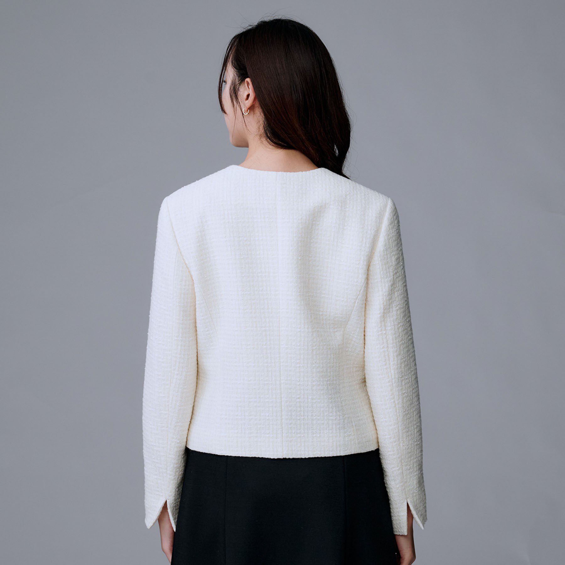 UNTITLED「【セットアップ可/フォーマル】ツイードジャケット」|ノーカラージャケット|