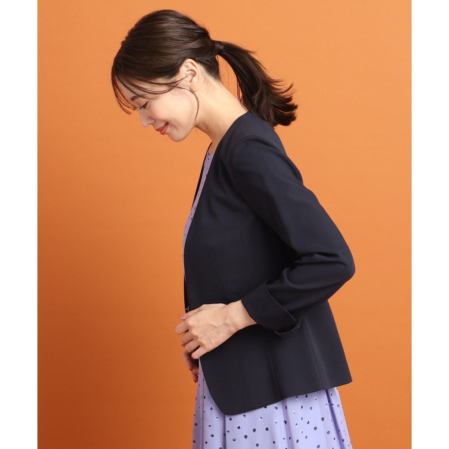 Reflect「【SALE／夏に快適！／接触冷感／洗える／セットアップ可能】ノーカラージャケット」|ノーカラージャケット|