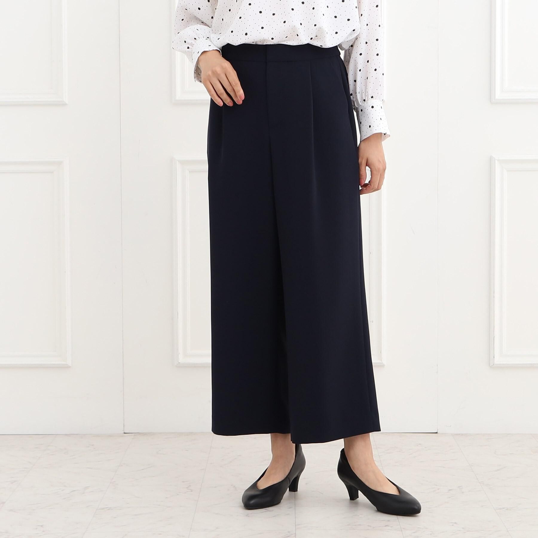 Reflect「【フォーマル/洗える/セットアップ可】タック入りワイドパンツ」|その他|ネイビー(094)