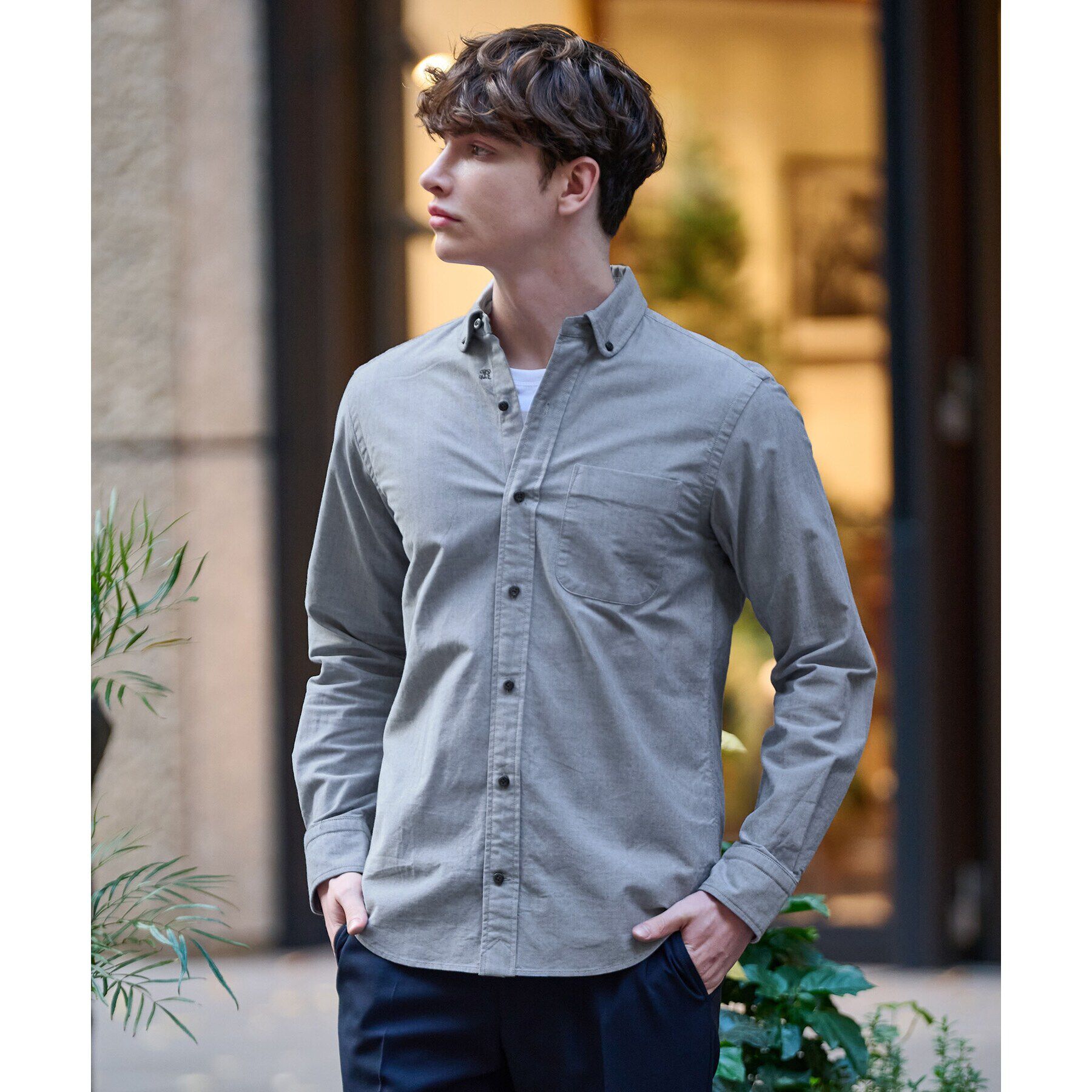 DRESSTERIOR「オックスフォード ラウンドカラーシャツ」|シャツ・ブラウス|