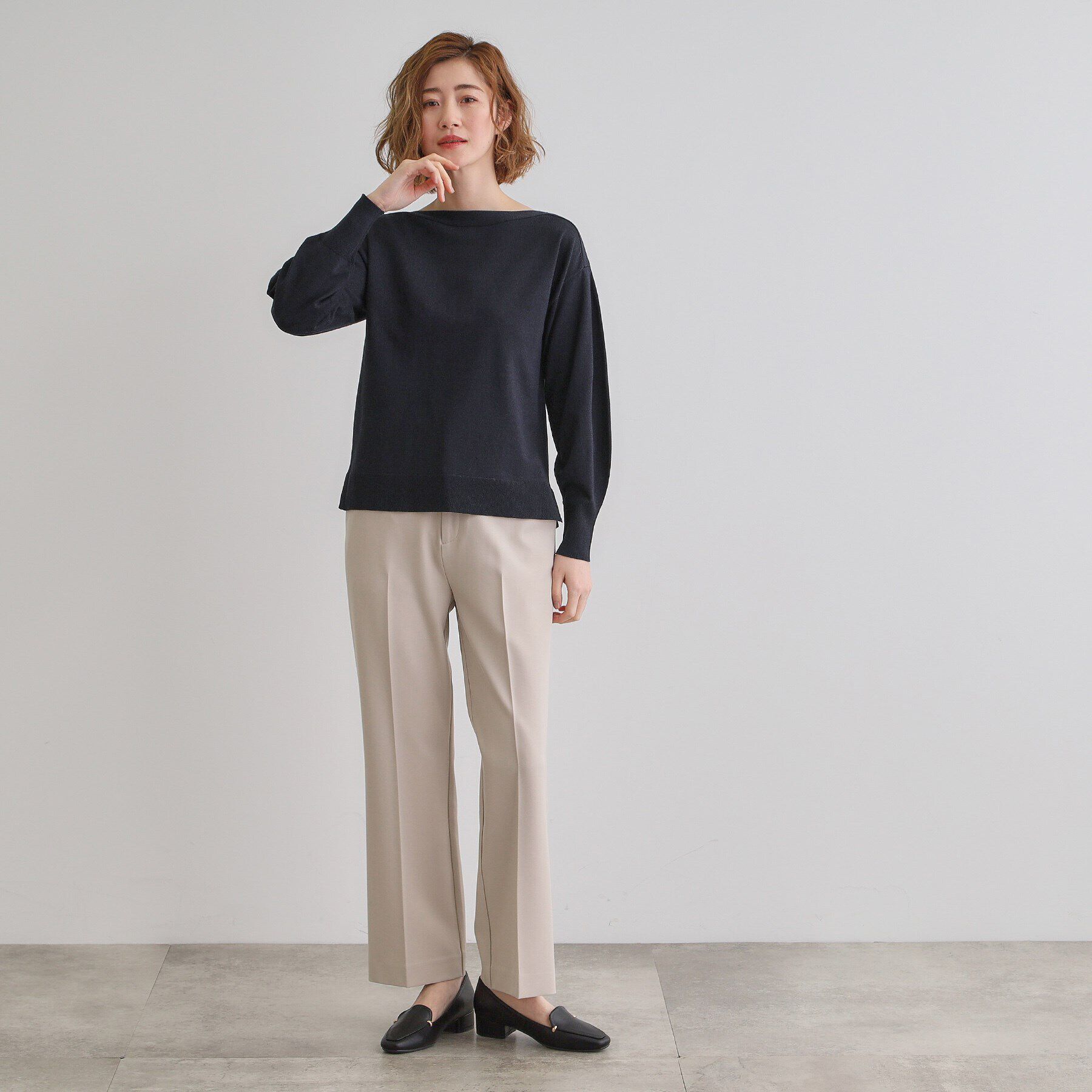 grove「袖タックラメニットプルオーバー」|Tシャツ・カットソー|