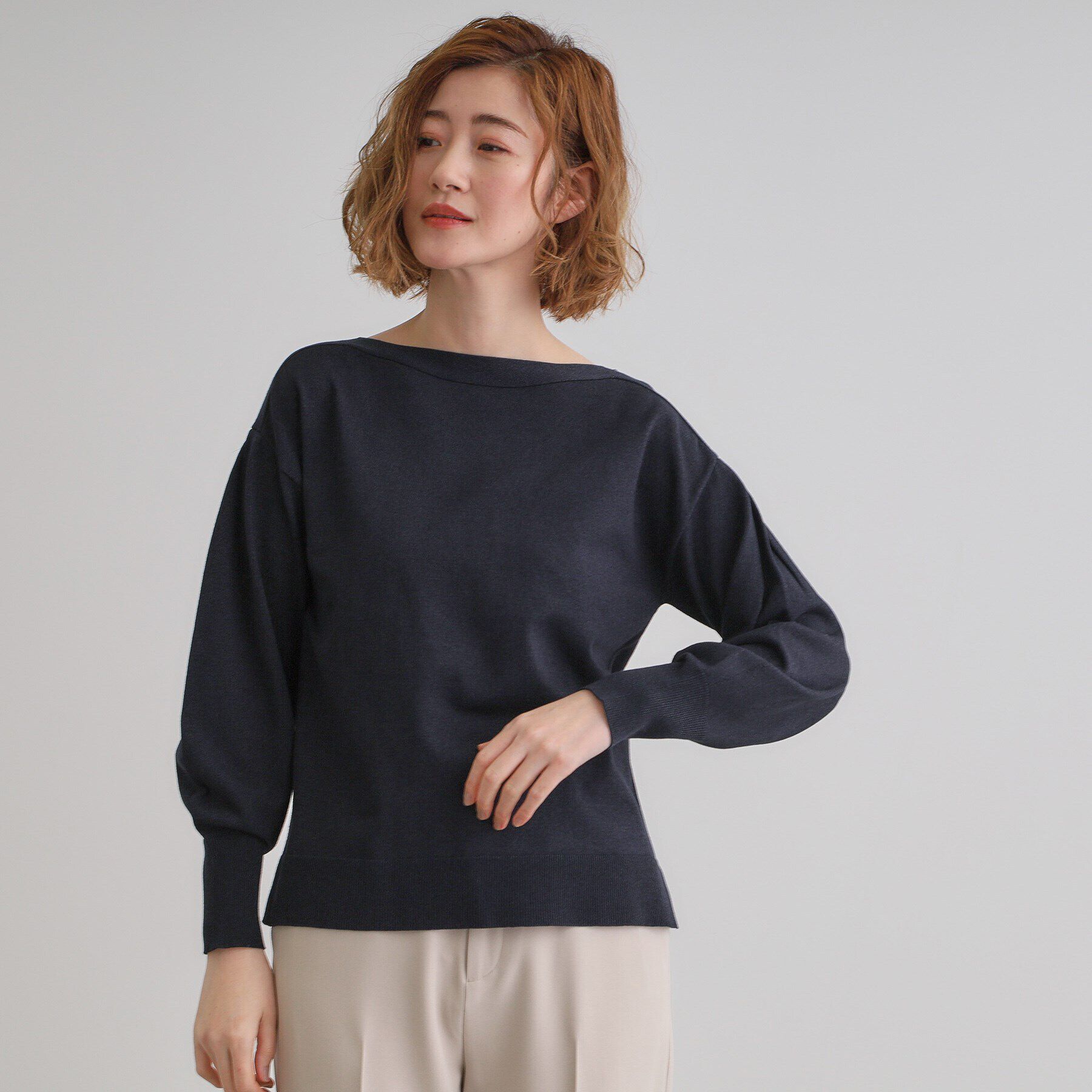 grove「袖タックラメニットプルオーバー」|Tシャツ・カットソー|