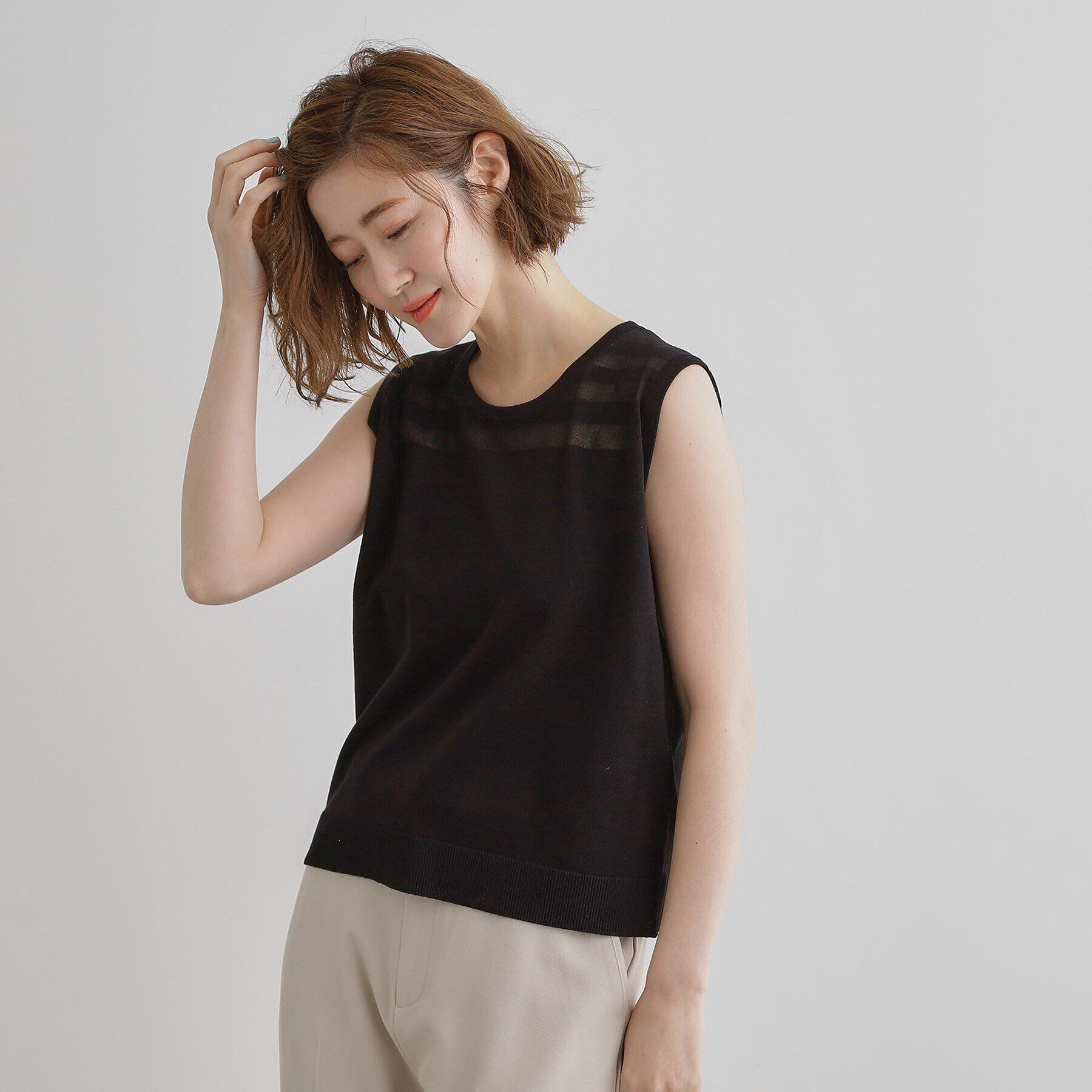 grove「【雑誌掲載】シアー素材使いアンサンブルニット」|その他|