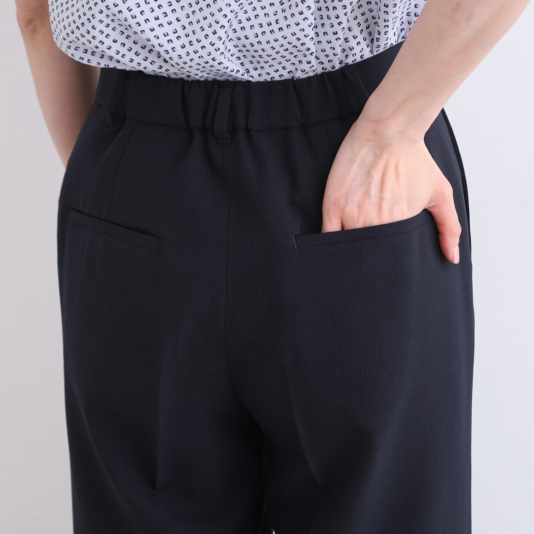 INDIVI「【洗える／UVケア／SETUP可能】ウール調ワイドパンツ」|スーツ|