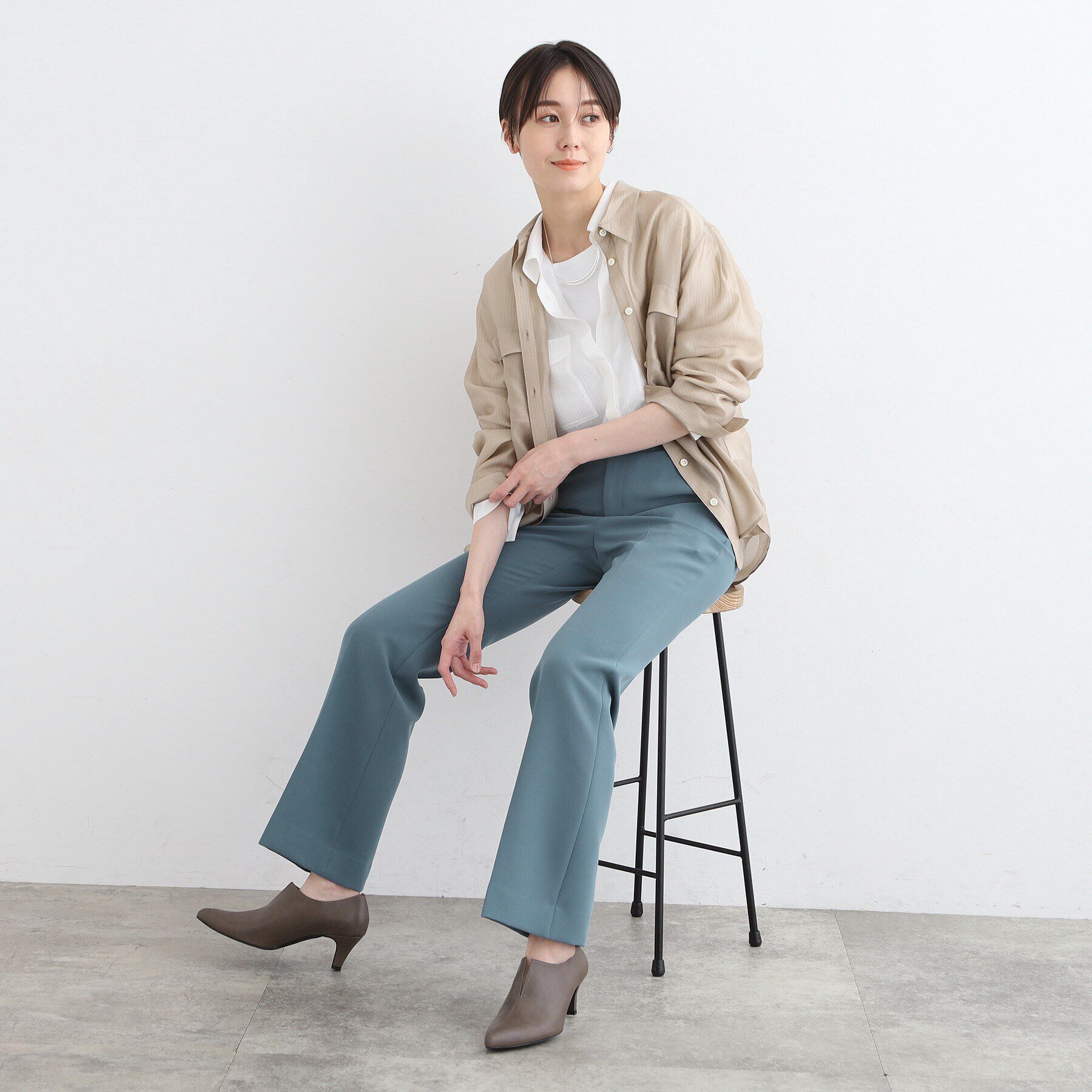 INDIVI「【新作！褒められパンツ／洗える／高ストレッチ】セミフレアパンツ」|その他|