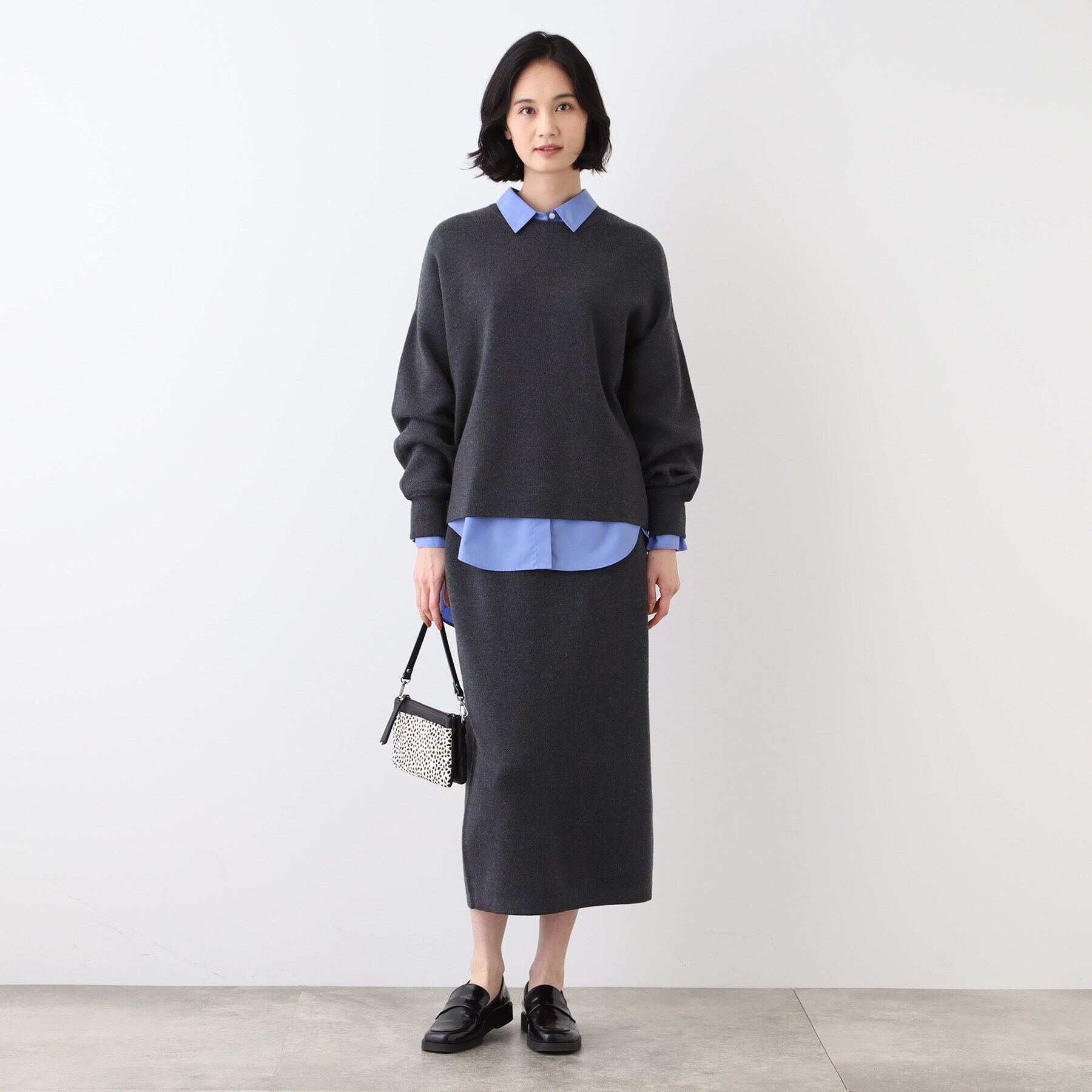 INDIVI「【SETUP可能】スウェットライクナローニットスカート」|スカート|