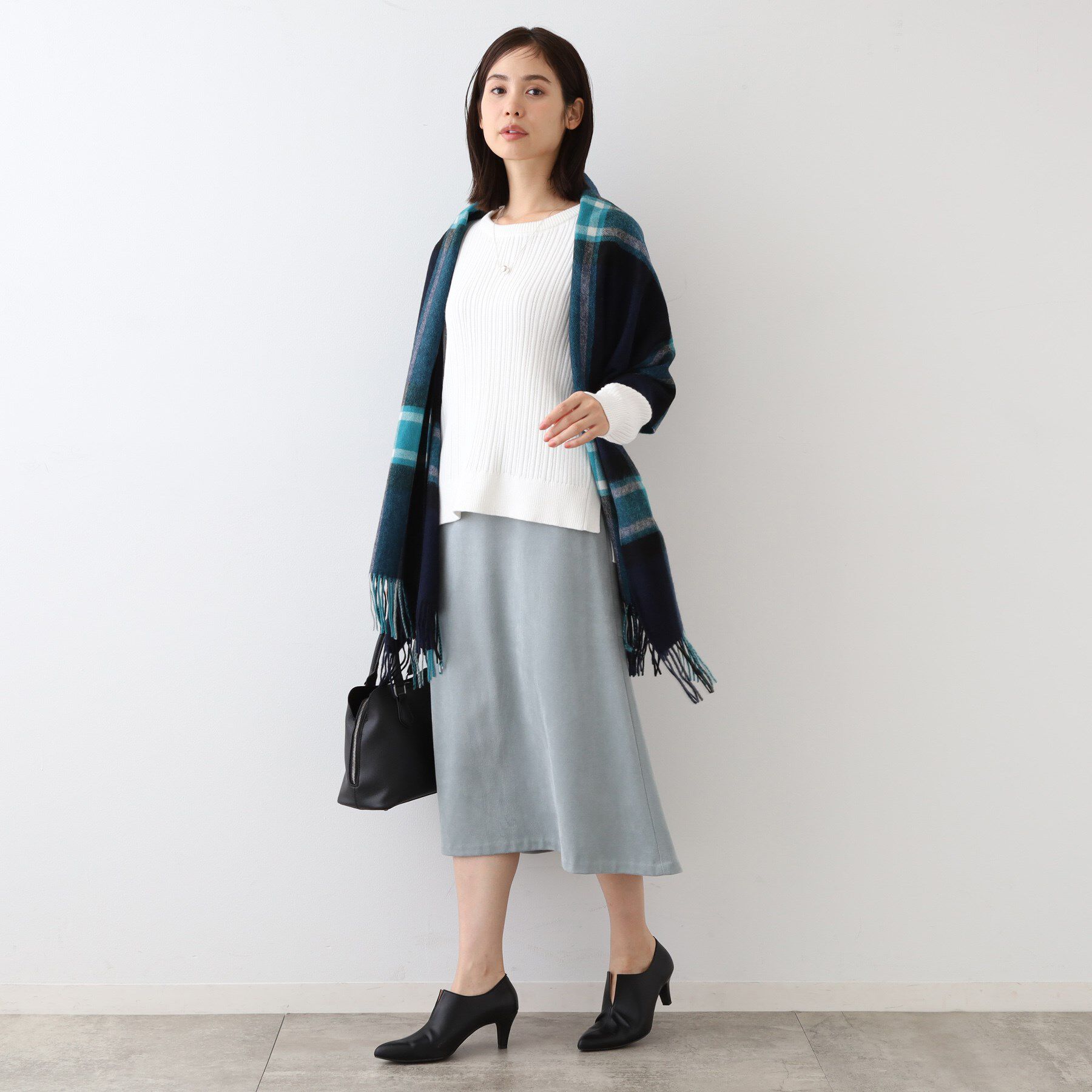 INDIVI「【コットン混／洗える】ミニケーブル柄ニット」|ニット・セーター|