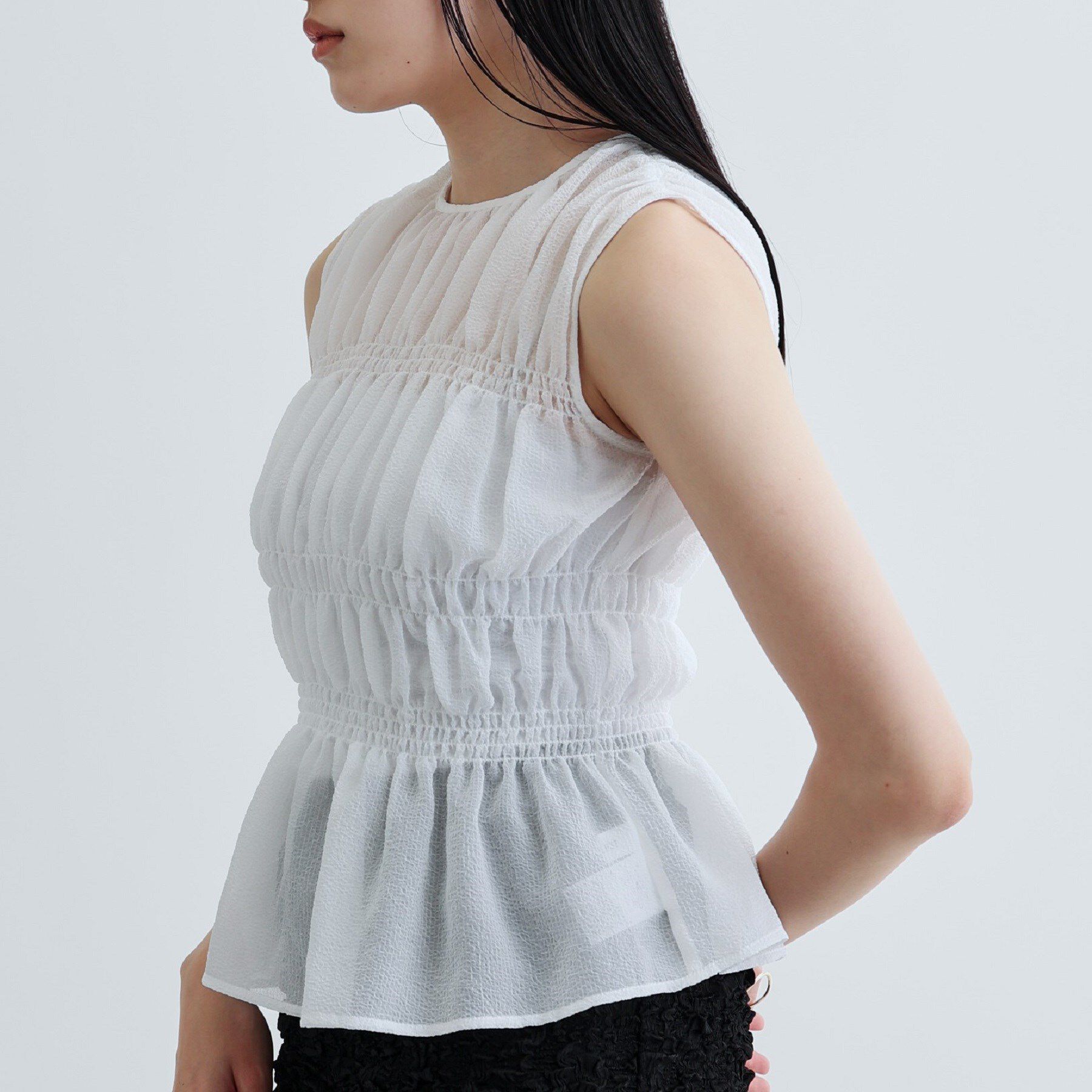 GALLEST「ワッシャーティアードブラウス」|シャツ・ブラウス|