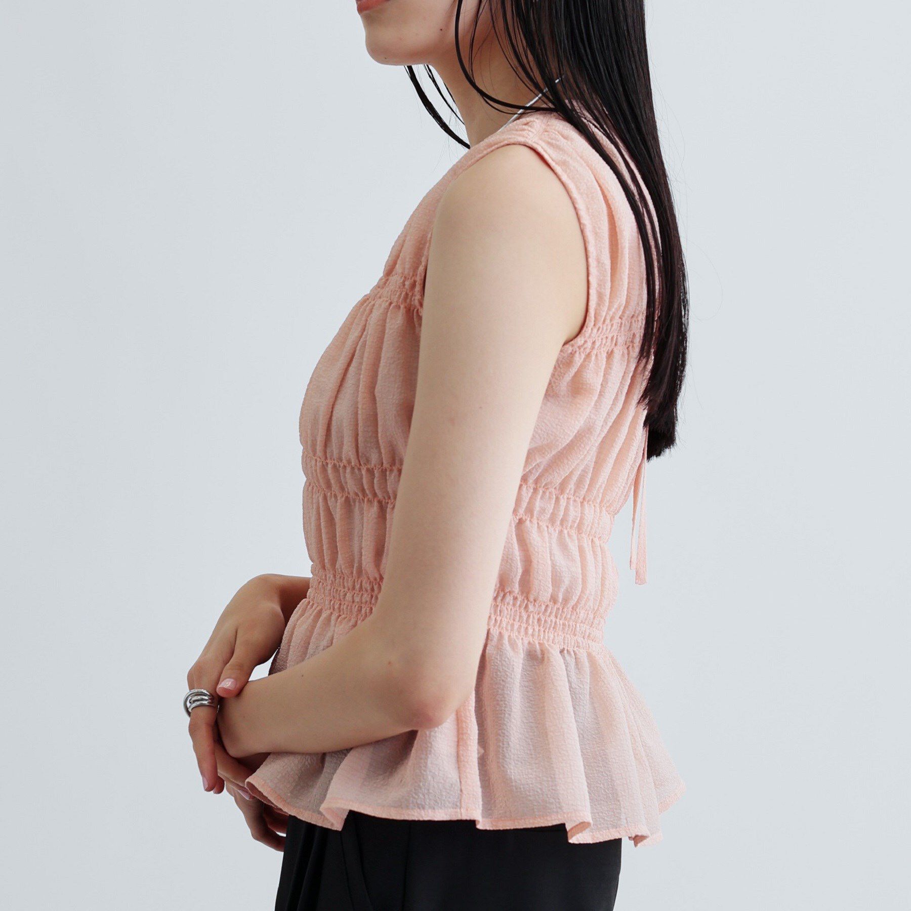 GALLEST「ワッシャーティアードブラウス」|シャツ・ブラウス|