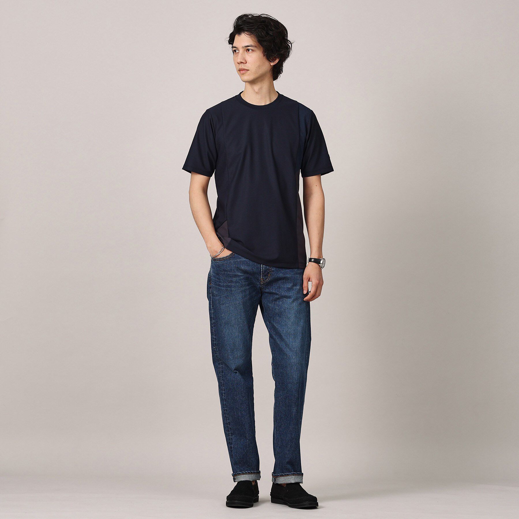 TAKEO KIKUCHI「【Sサイズ～】サイド切替え 半袖カットソー」|Tシャツ・カットソー|