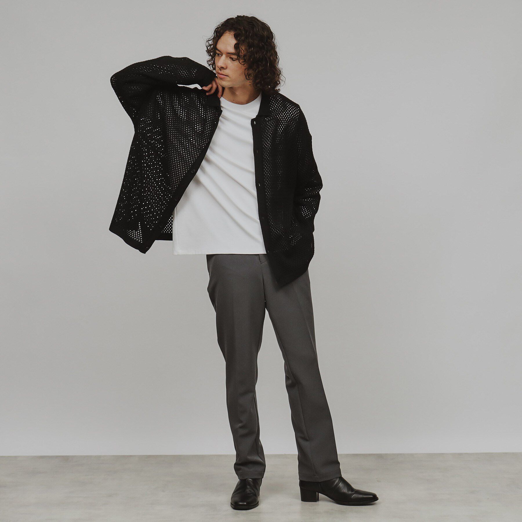 tk.TAKEO KIKUCHI「透かし編みニットシャツ」|シャツ・ブラウス|