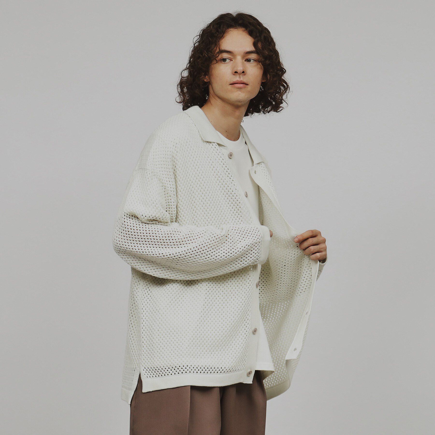 tk.TAKEO KIKUCHI「透かし編みニットシャツ」|シャツ・ブラウス|