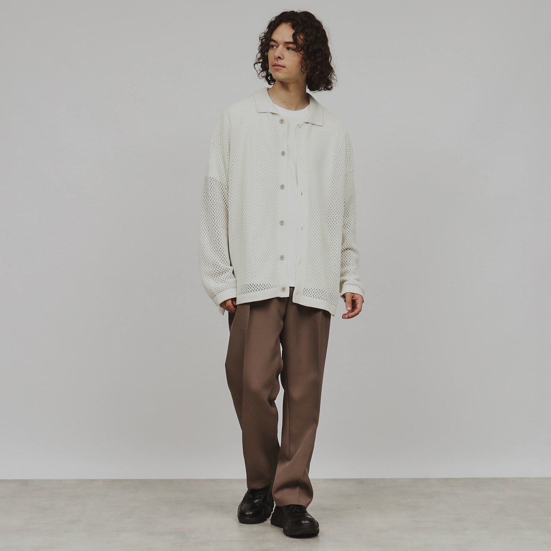 tk.TAKEO KIKUCHI「透かし編みニットシャツ」|シャツ・ブラウス|