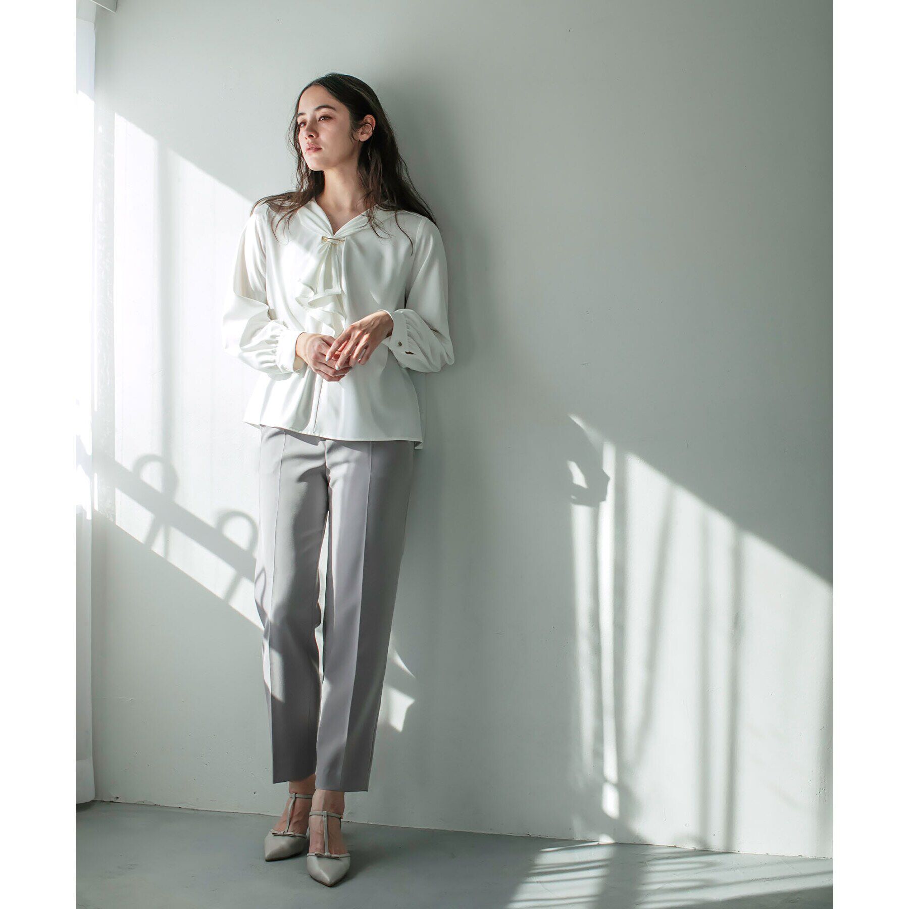 index「ストレッチラッフルボウタイブラウス【洗濯機洗い可/防シワ】」|シャツ・ブラウス|