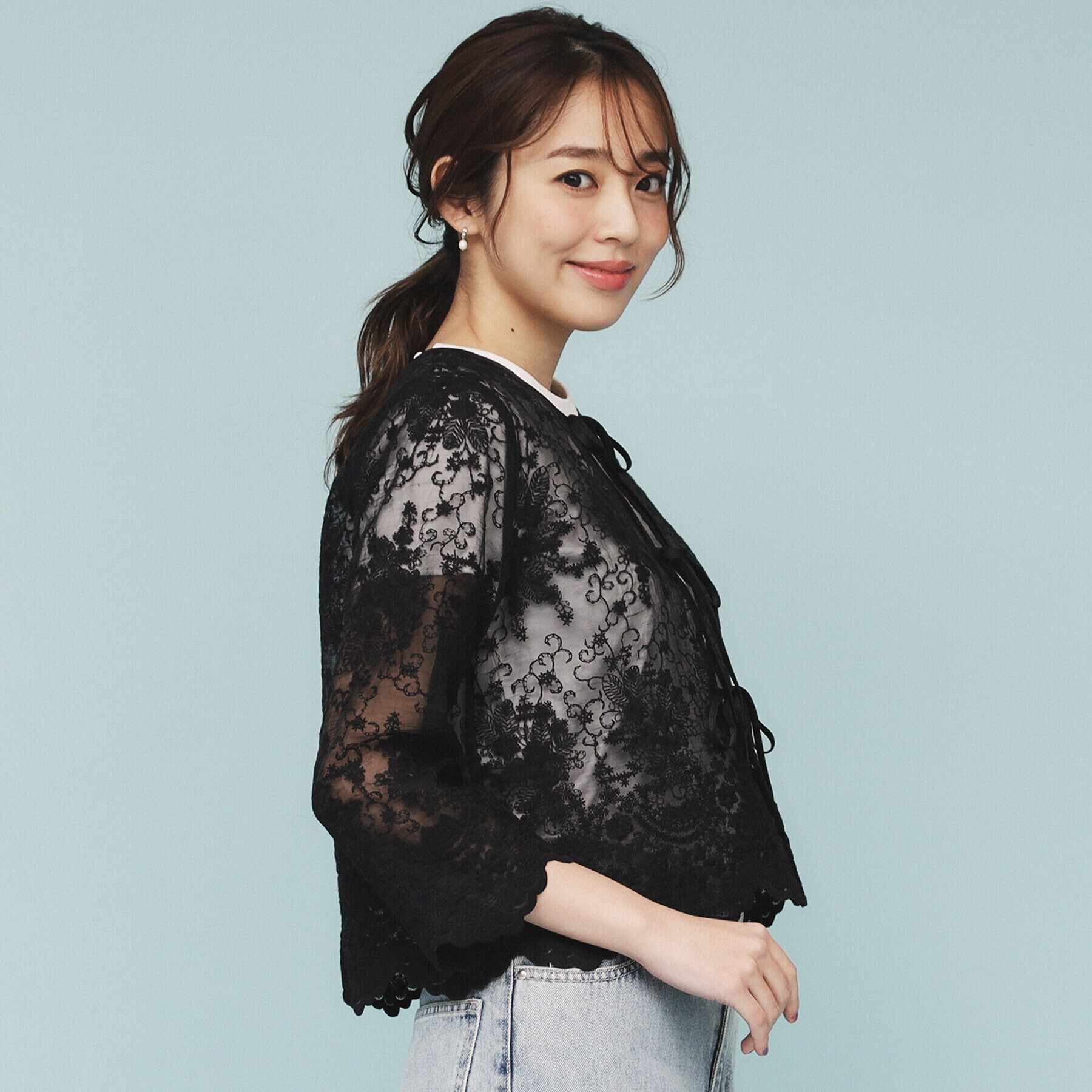 index「刺繍リボンシアーブラウス【洗濯機洗い可】」|シャツ・ブラウス|