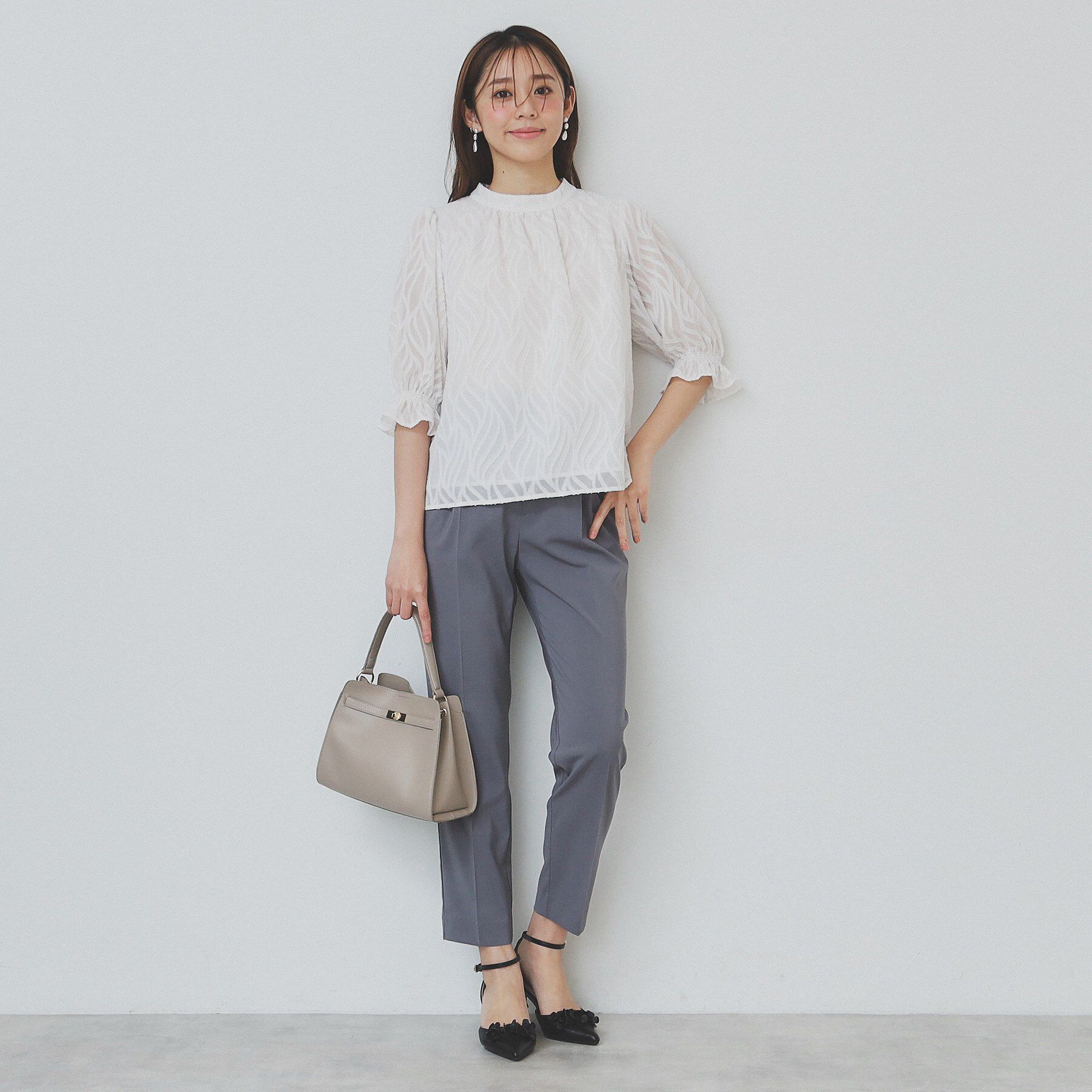 index「リーフカットジャカードブラウス【洗濯機洗い可/イージーアイロン】」|シャツ・ブラウス|