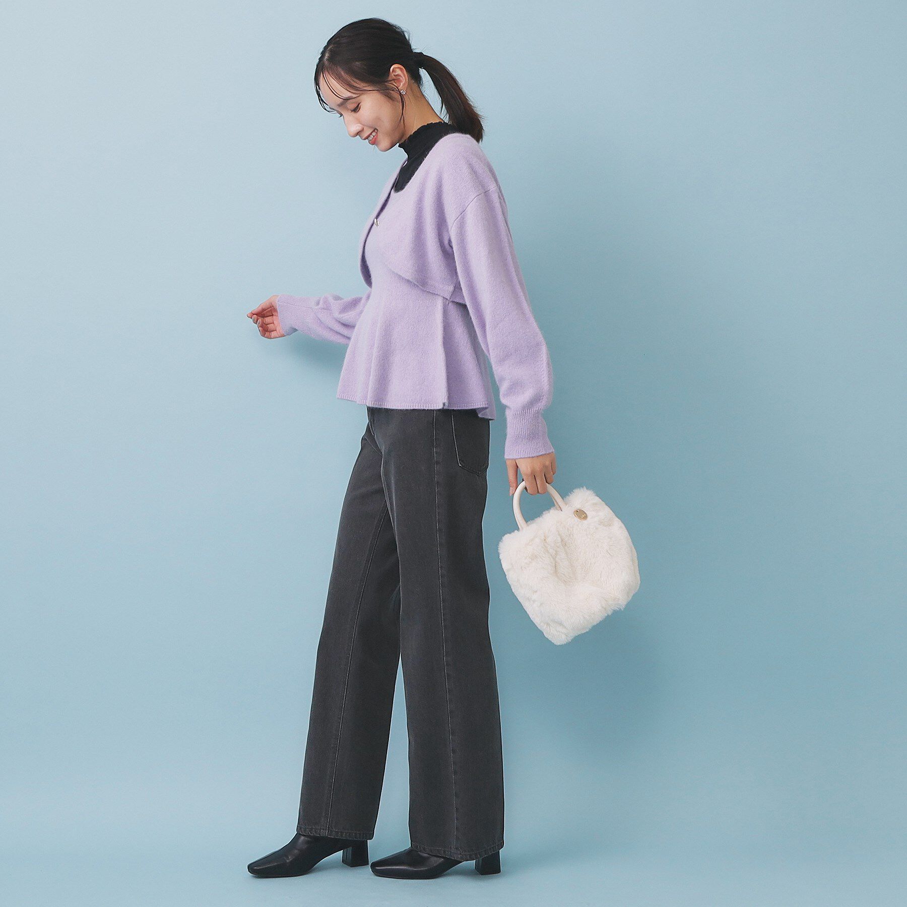 index「ハート釦ニットボレロ/アンサンブル対応【洗える】」|カーディガン|