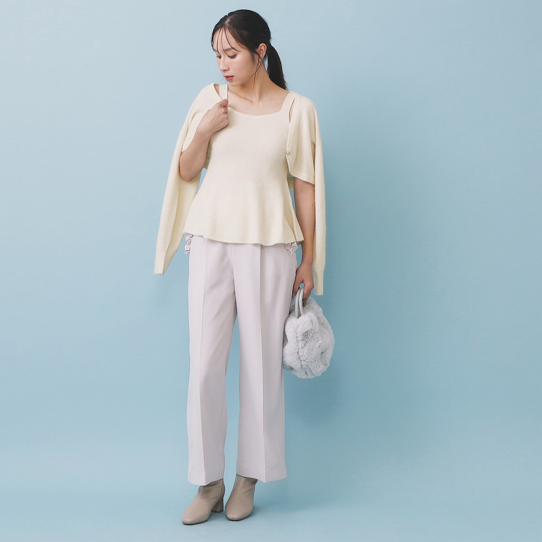 index「ハート釦ニットボレロ/アンサンブル対応【洗える】」|カーディガン|