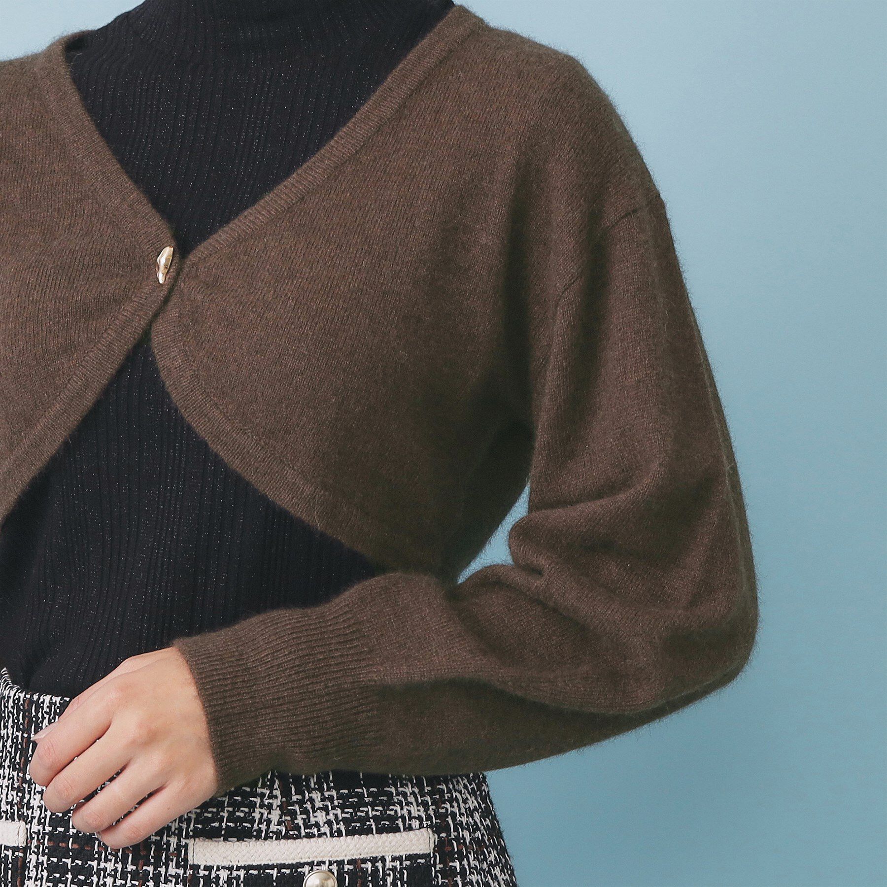 index「ハート釦ニットボレロ/アンサンブル対応【洗える】」|カーディガン|