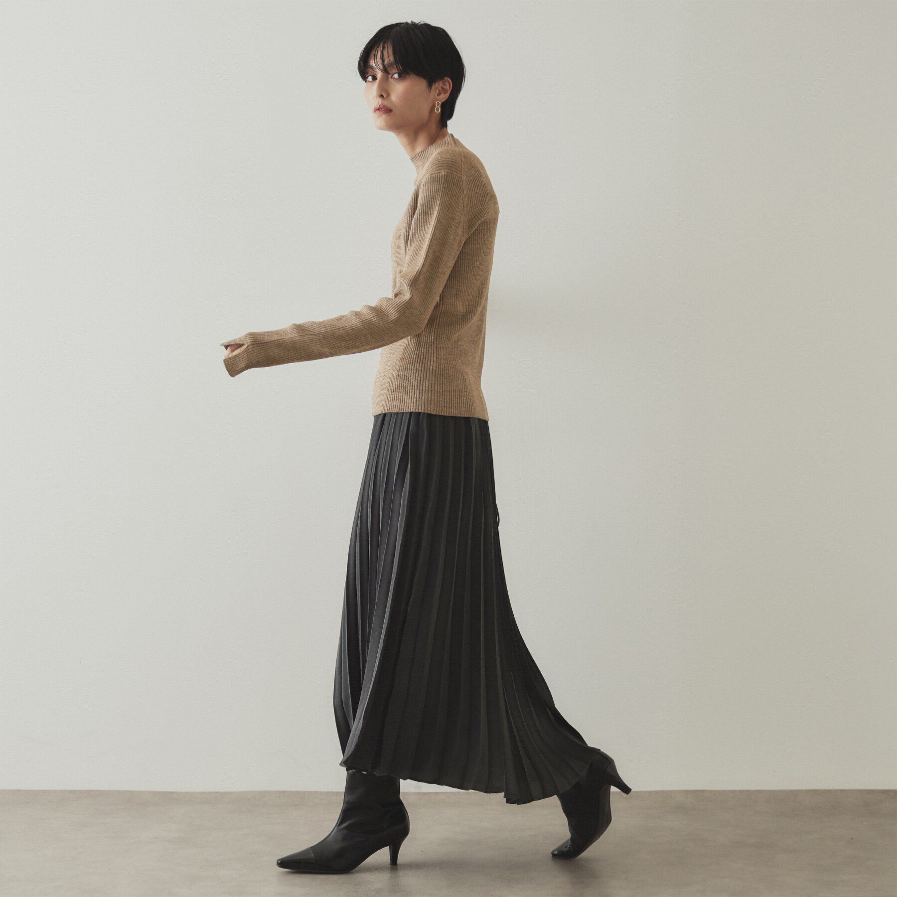 OPAQUE.CLIP「ハイネックリブニット／FILIVIVI・フィルビビ【洗濯機洗い可】」|ニット・セーター|