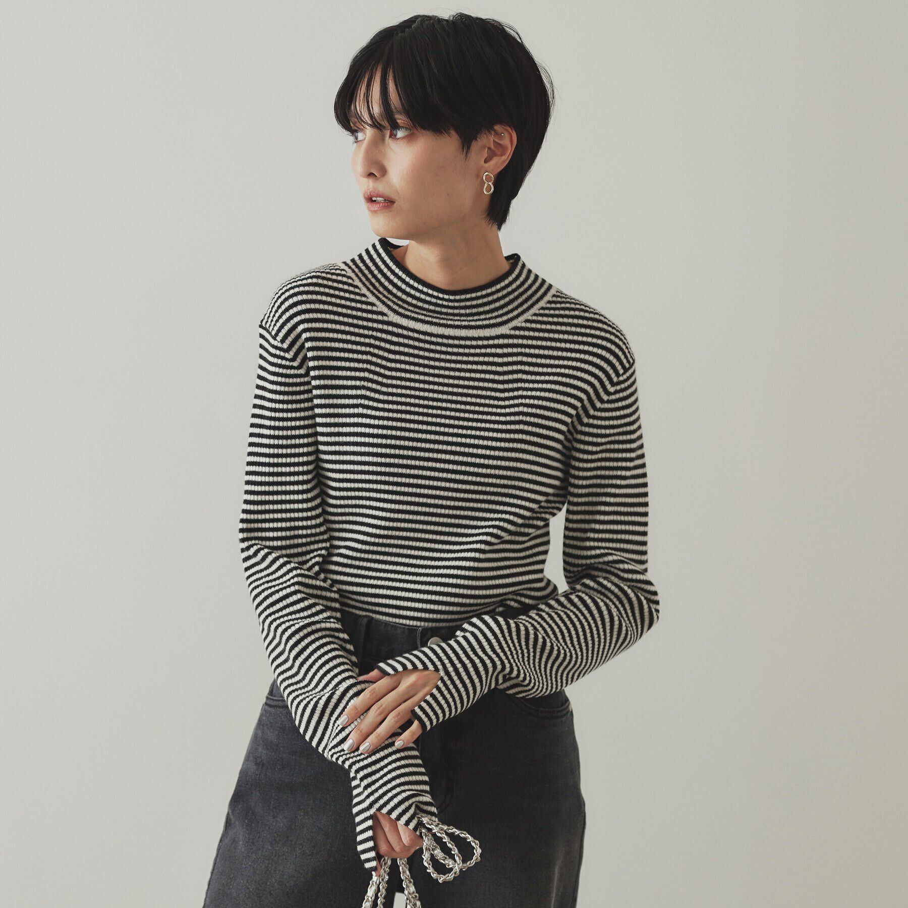 OPAQUE.CLIP「ハイネックリブニット／FILIVIVI・フィルビビ【洗濯機洗い可】」|ニット・セーター|