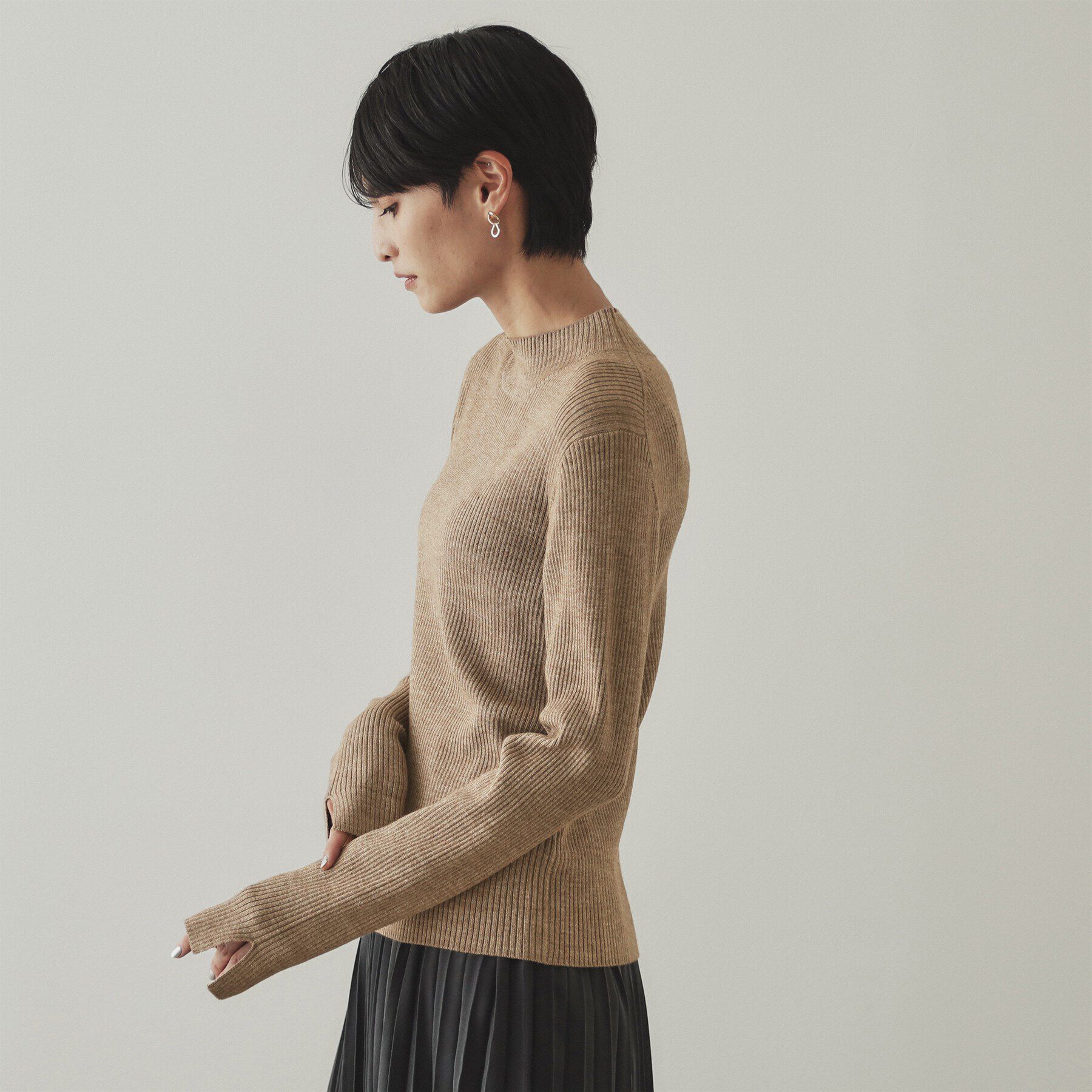 OPAQUE.CLIP「ハイネックリブニット／FILIVIVI・フィルビビ【洗濯機洗い可】」|ニット・セーター|