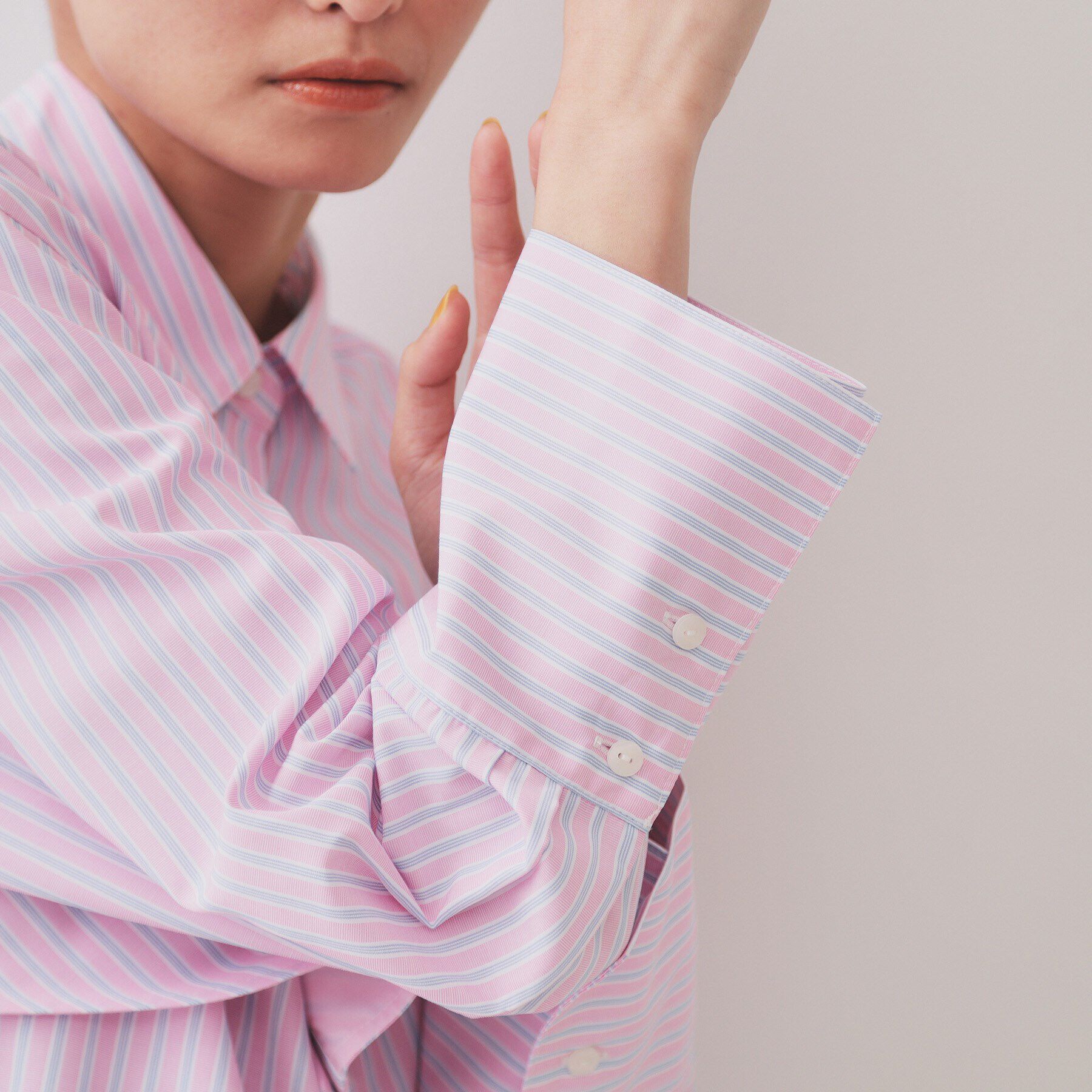 OPAQUE.CLIP「《andGIRL掲載》ストライプビスチェセットシャツ【洗濯機洗い可）】」|シャツ・ブラウス|