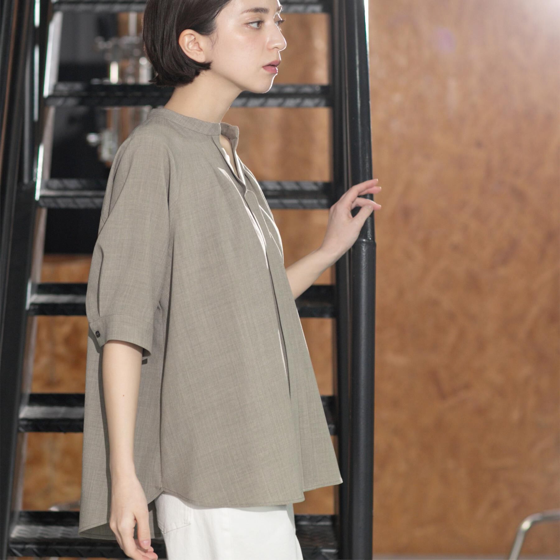 OPAQUE.CLIP「タックスキッパーブラウス【洗濯機洗い可】」|シャツ・ブラウス|