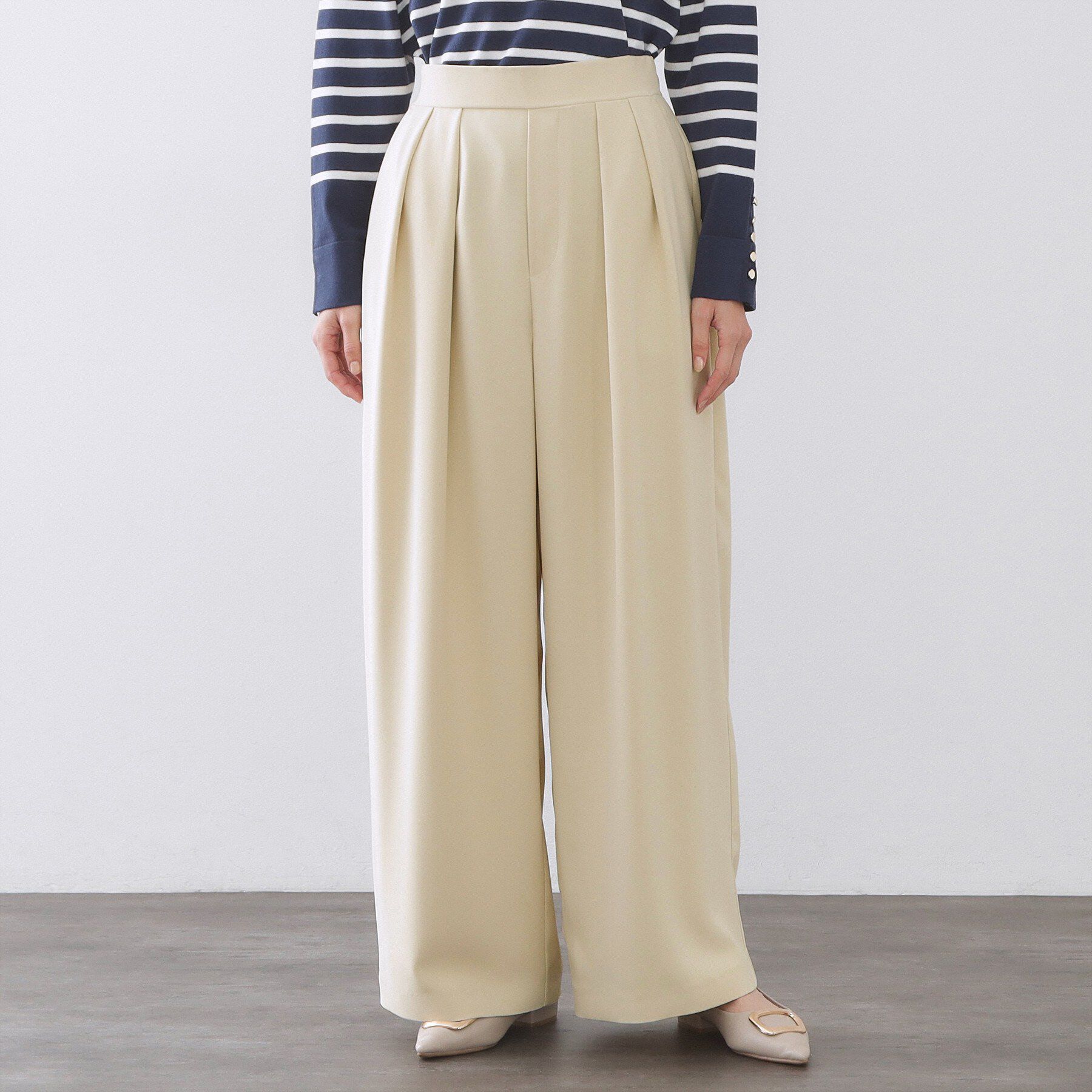 OPAQUE.CLIP「タックイージーワイドパンツ【洗濯機OK】」|その他|