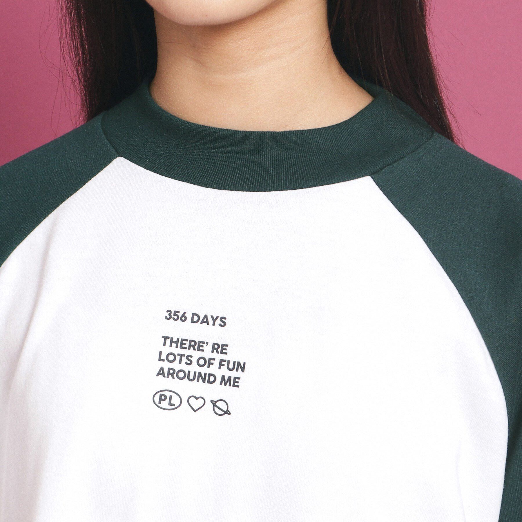 PINK-latte「ラグランスリーブクルーネックチュニックTシャツ」|ワンピース|