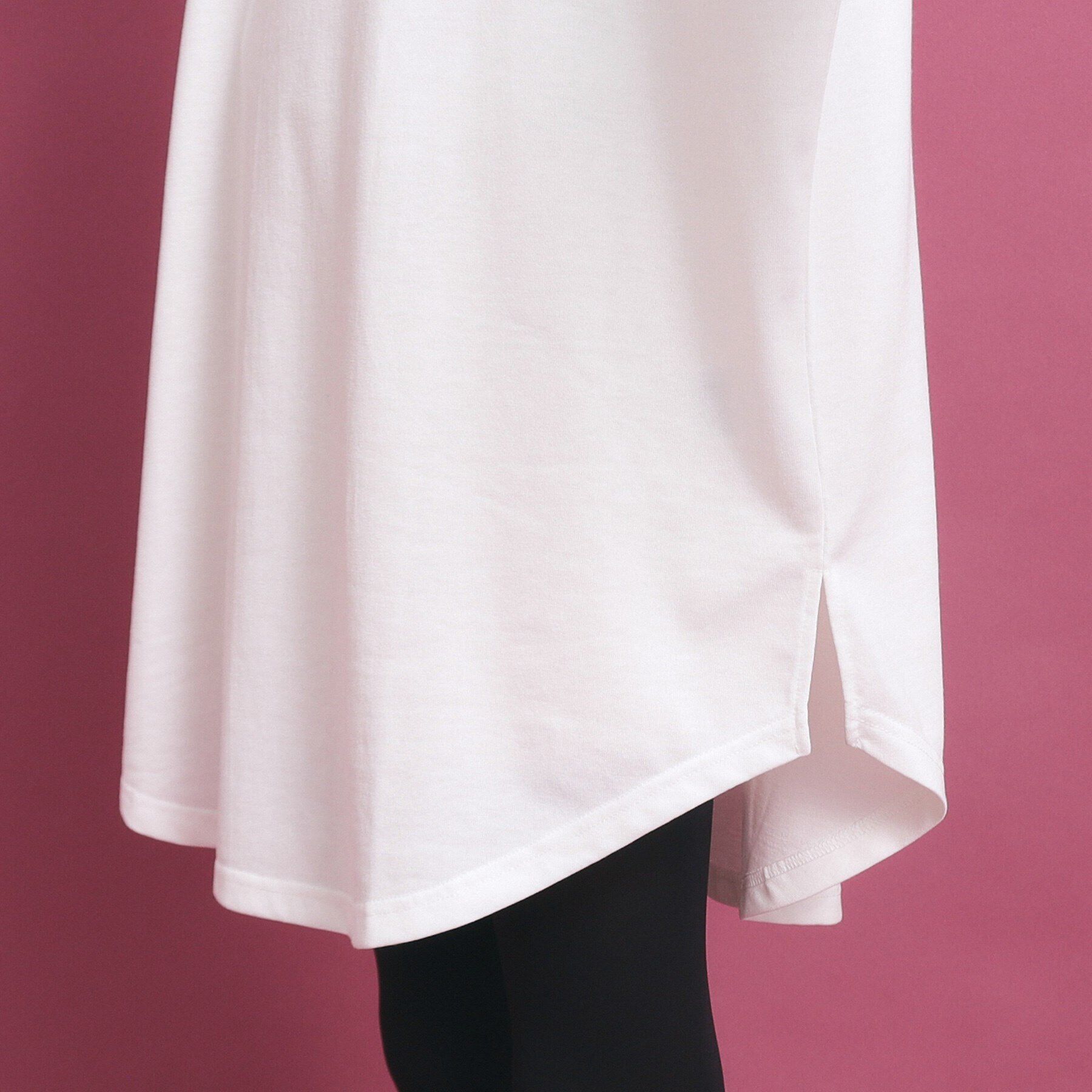 PINK-latte「ラグランスリーブクルーネックチュニックTシャツ」|ワンピース|