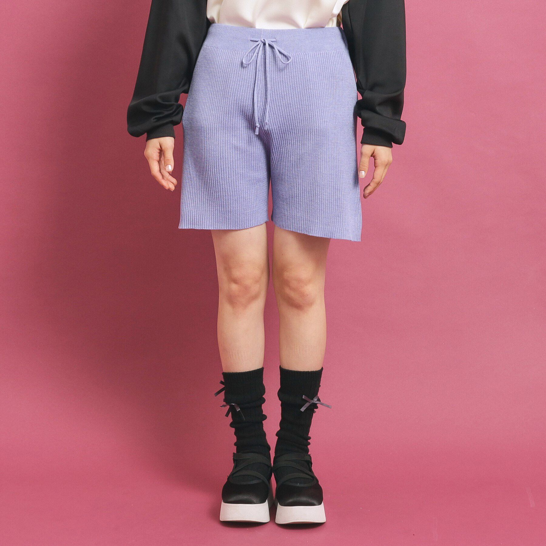 PINK-latte「【セットアップあり】リブニットショートパンツ」|その他|