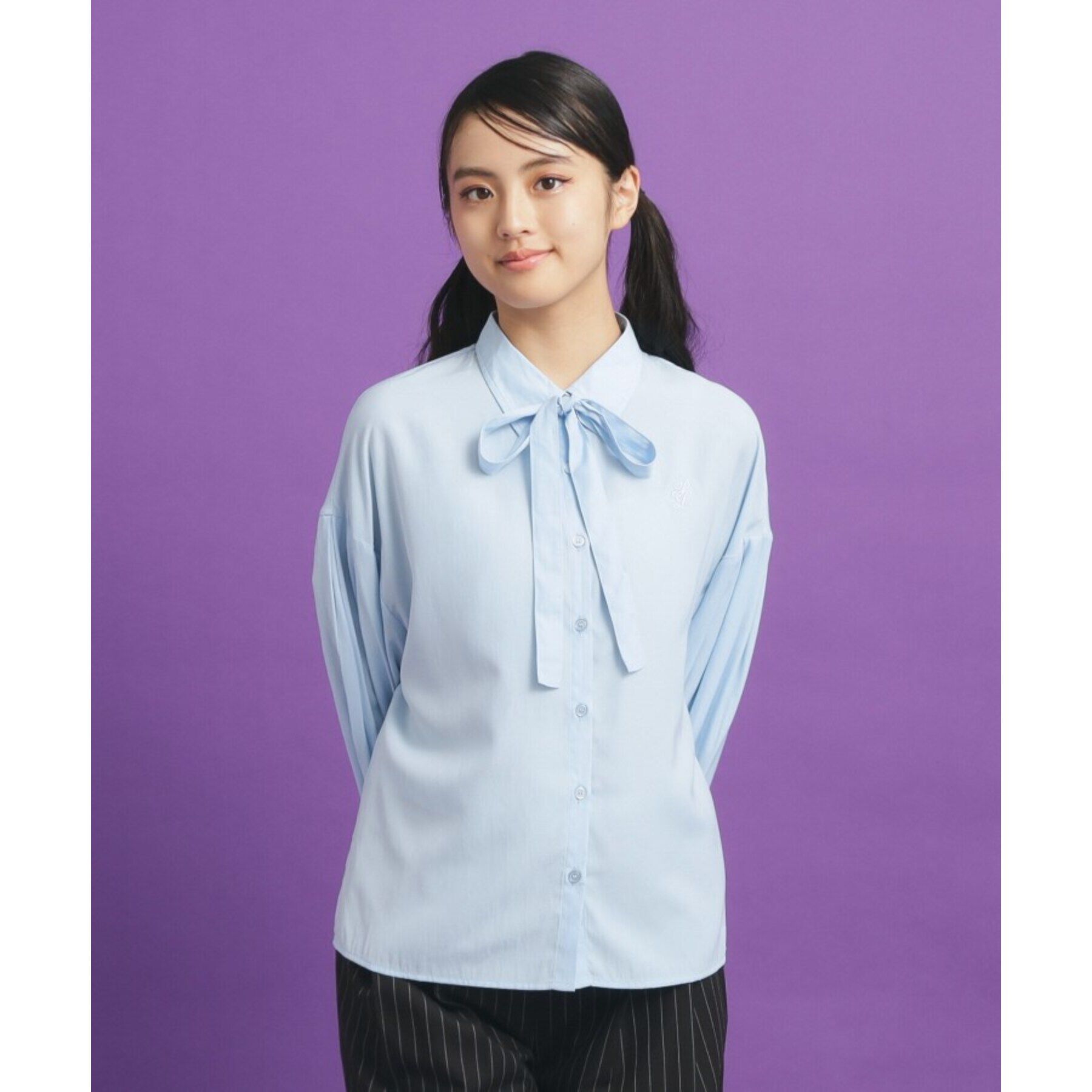 PINK-latte「リボンタイ付きデザインブラウス」|シャツ・ブラウス|