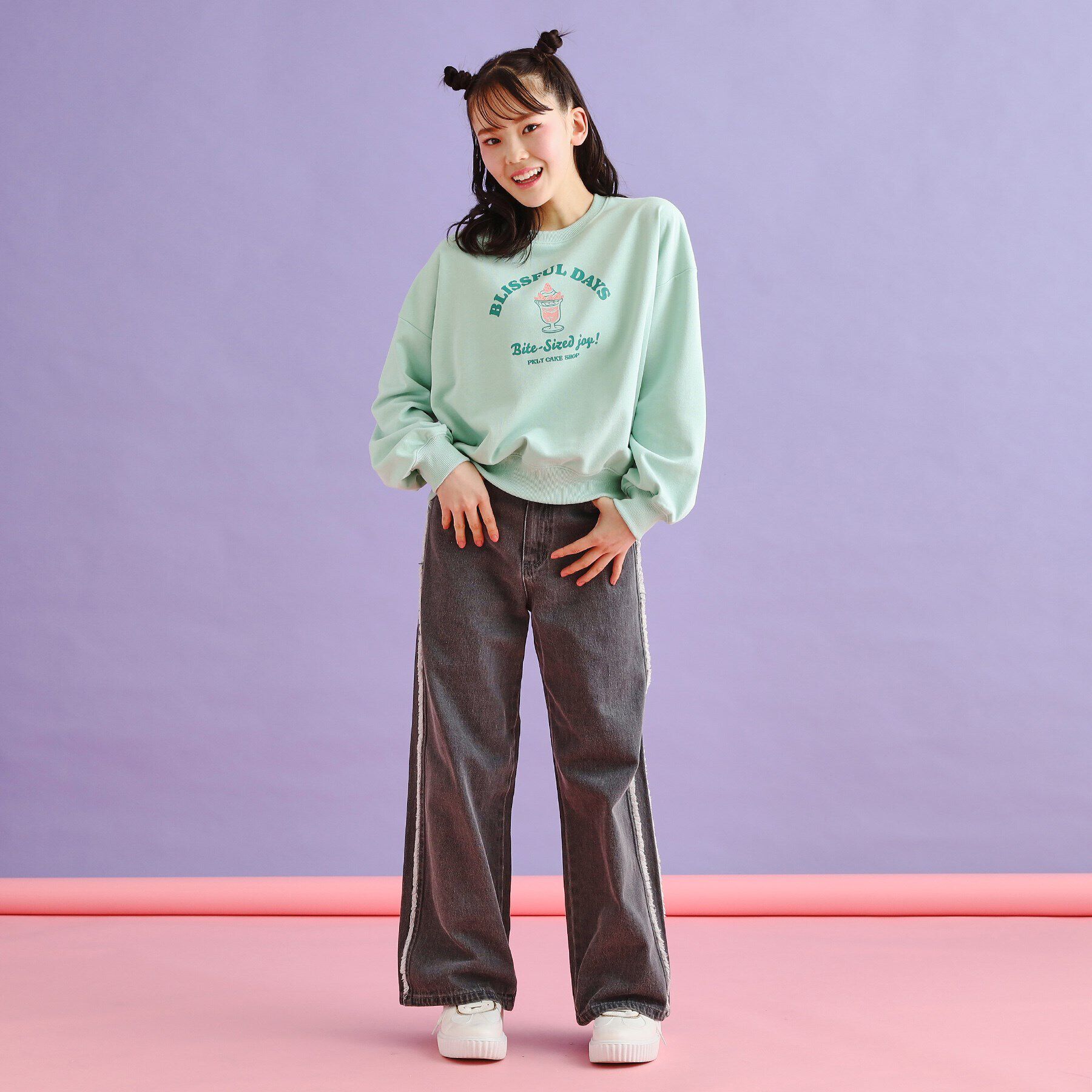 PINK-latte「裏毛スウィーツプルオーバー」|Tシャツ・カットソー|