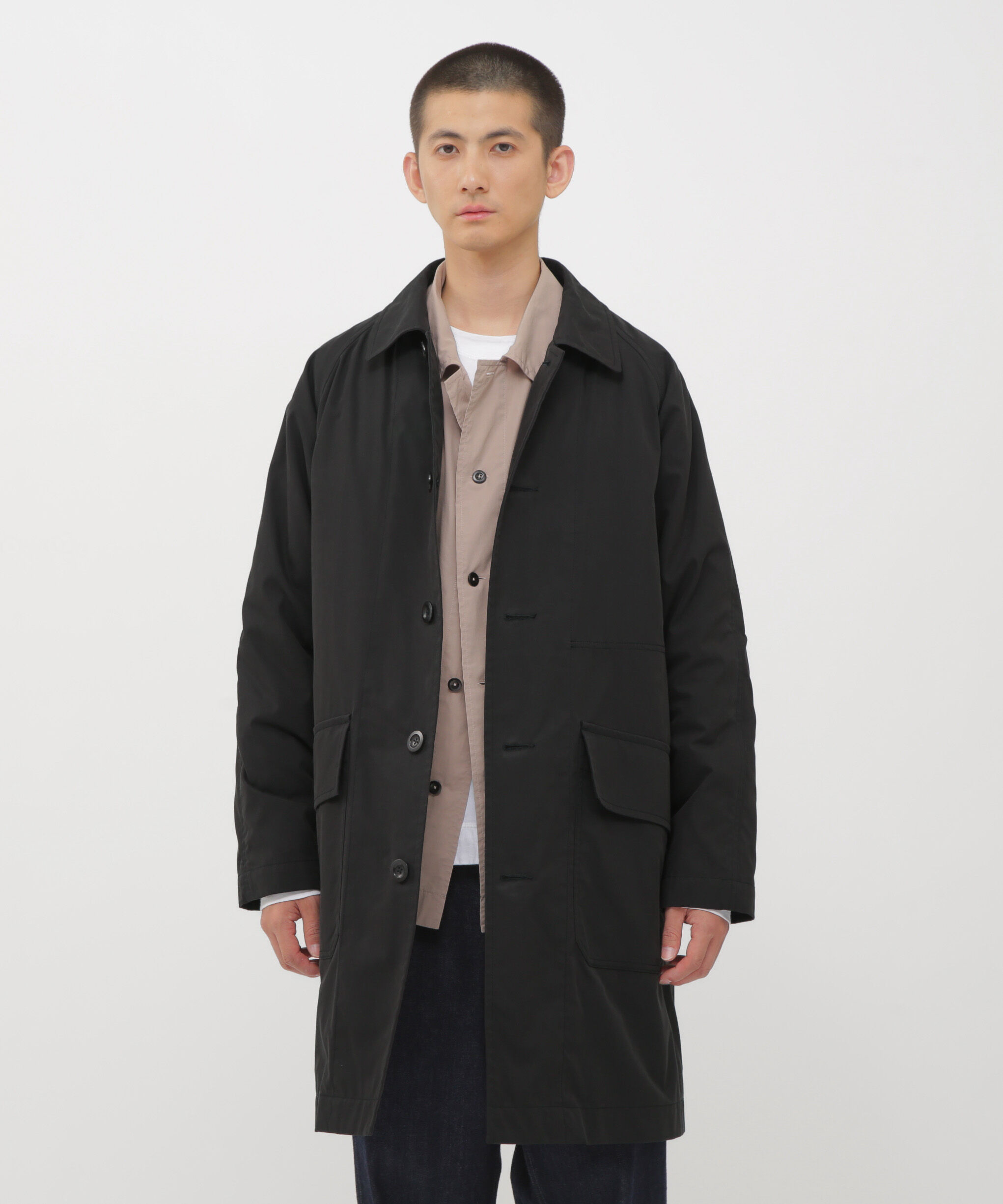 MHL.「WORN COTTON NYLON COAT」|その他|BLACK