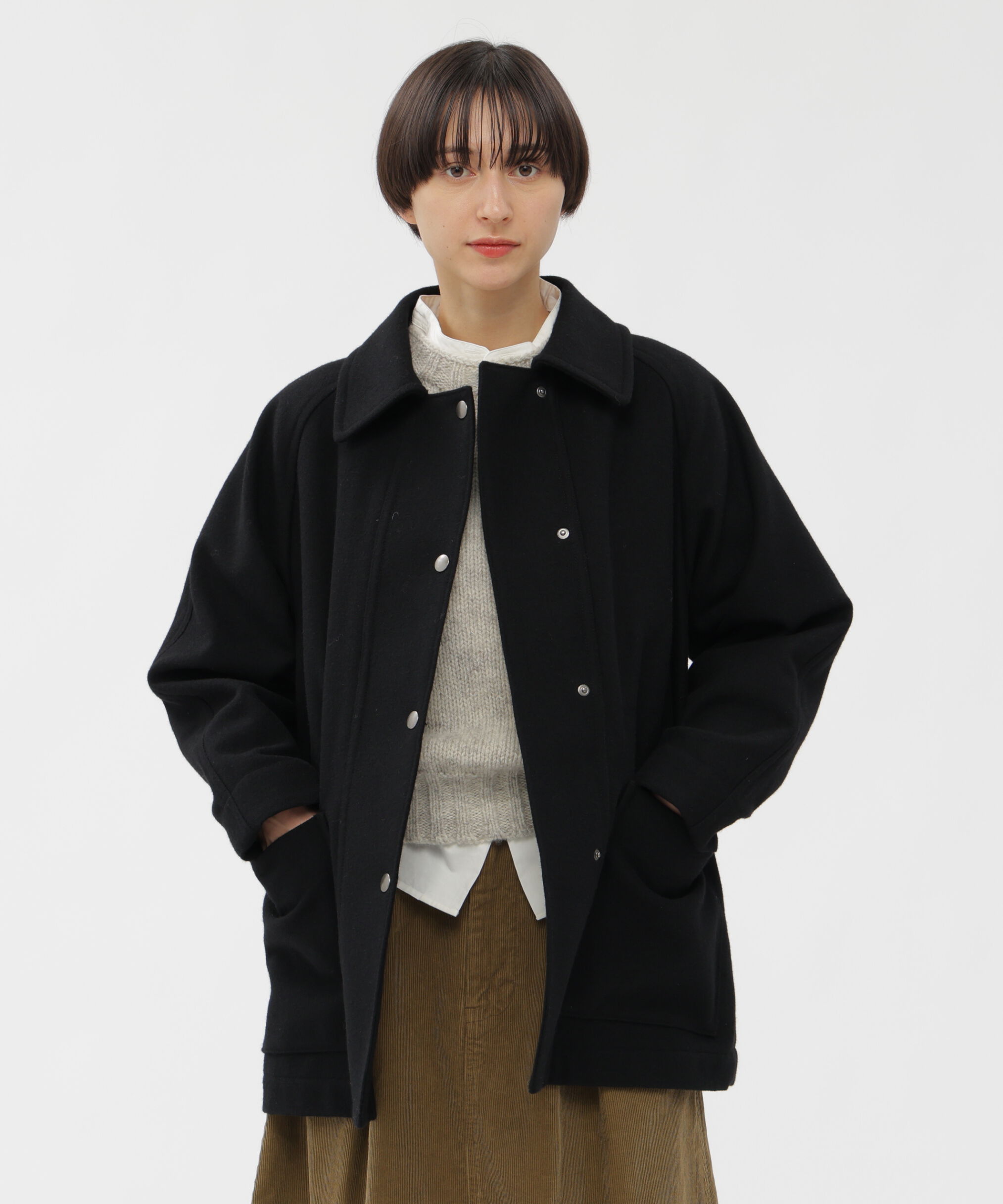 MHL.「BASIC WOOL MELTON COAT」|その他|BLACK