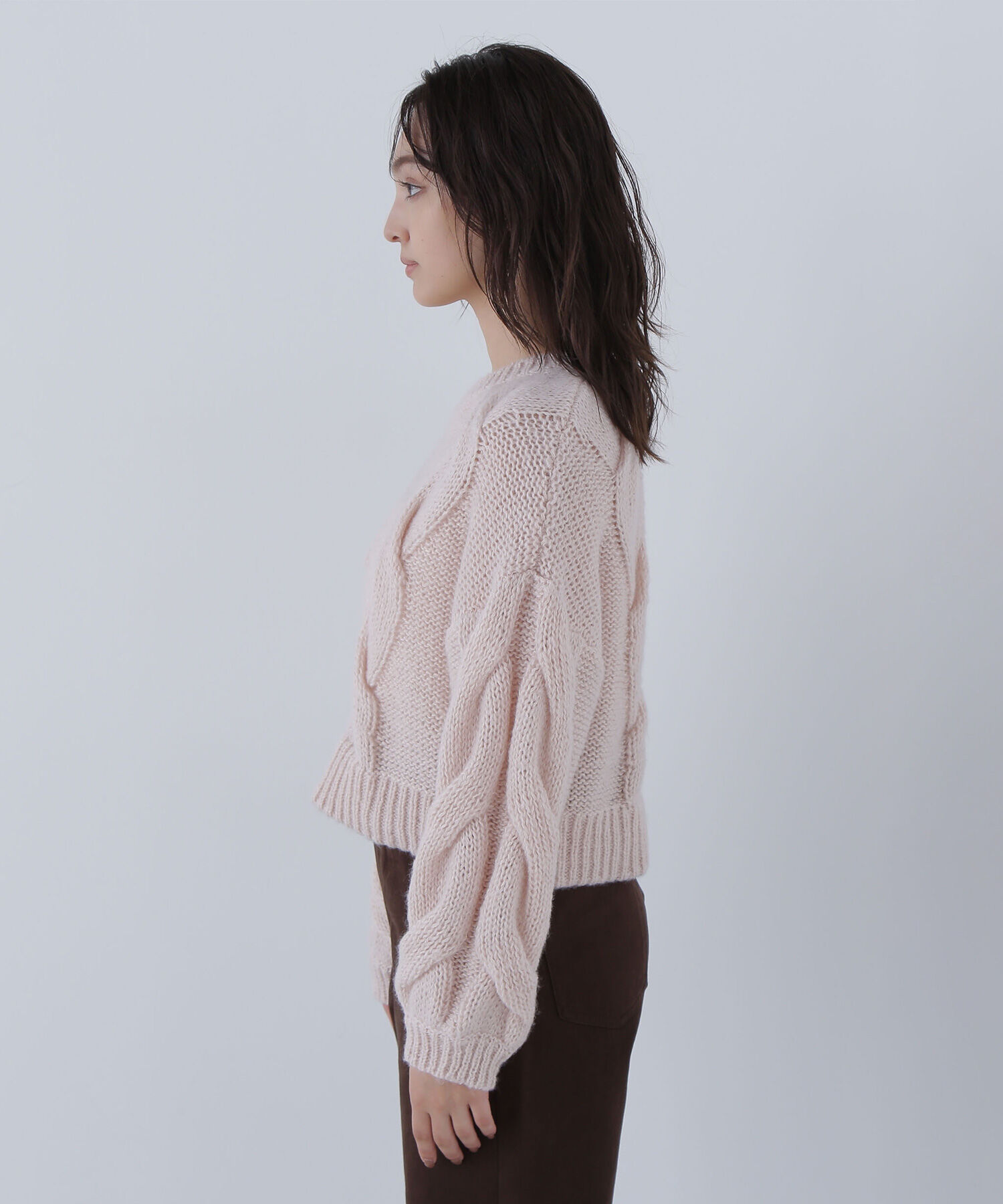  「クロップドビッグケーブルニット」|ニット・セーター|