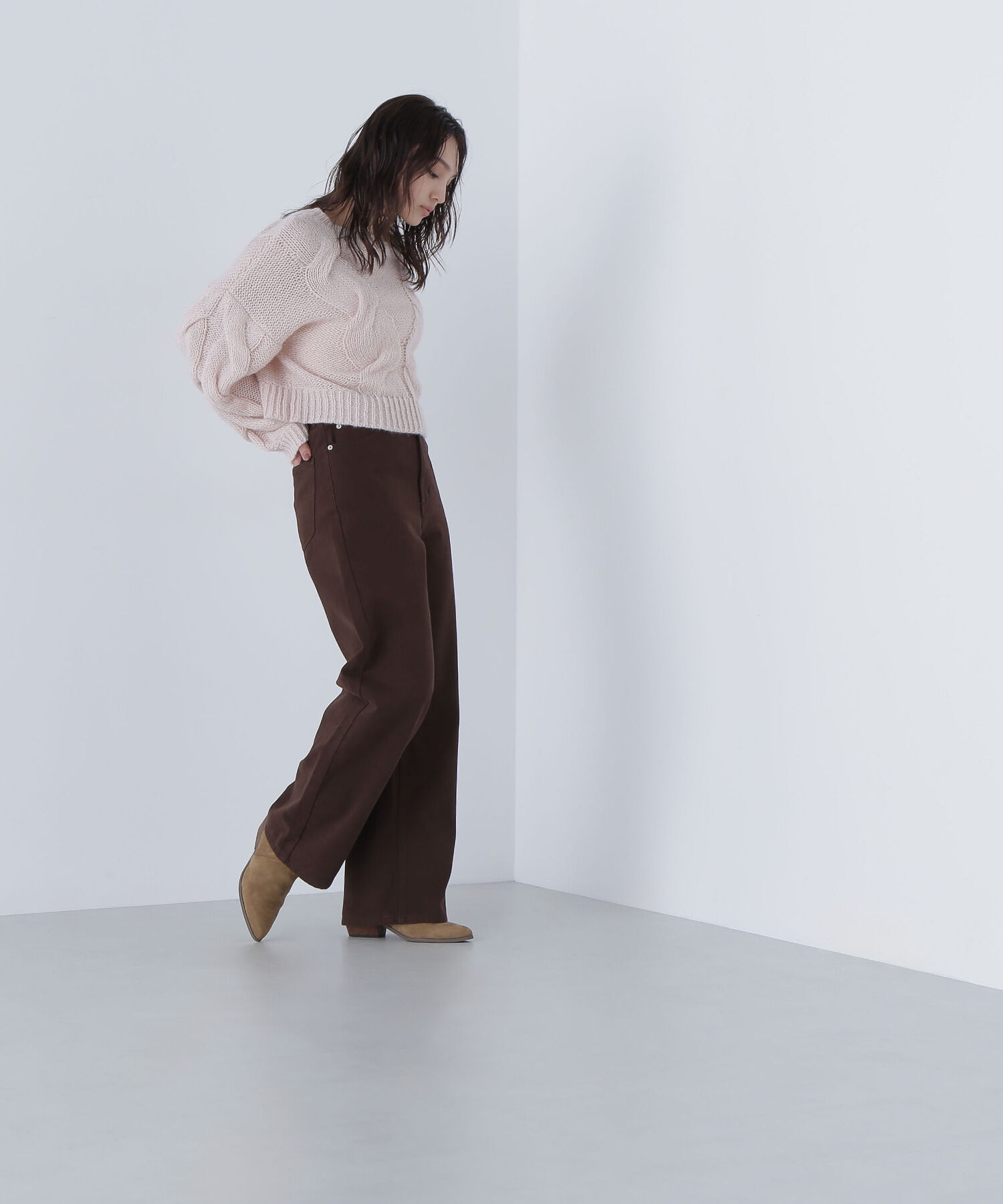  「クロップドビッグケーブルニット」|ニット・セーター|