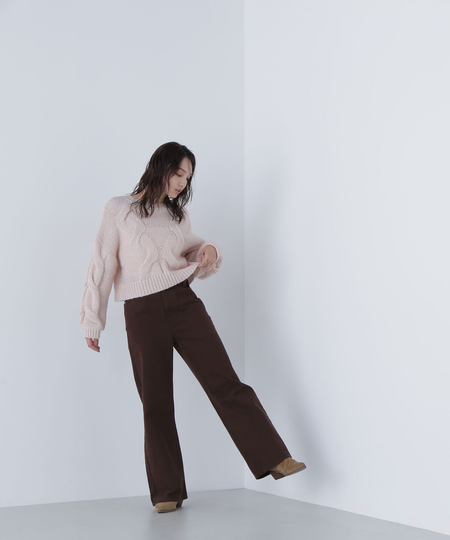  「クロップドビッグケーブルニット」|ニット・セーター|