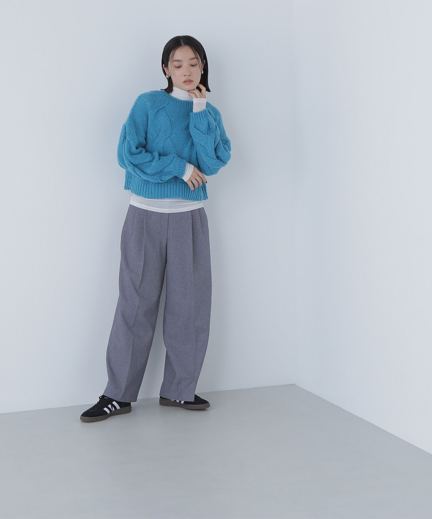  「クロップドビッグケーブルニット」|ニット・セーター|