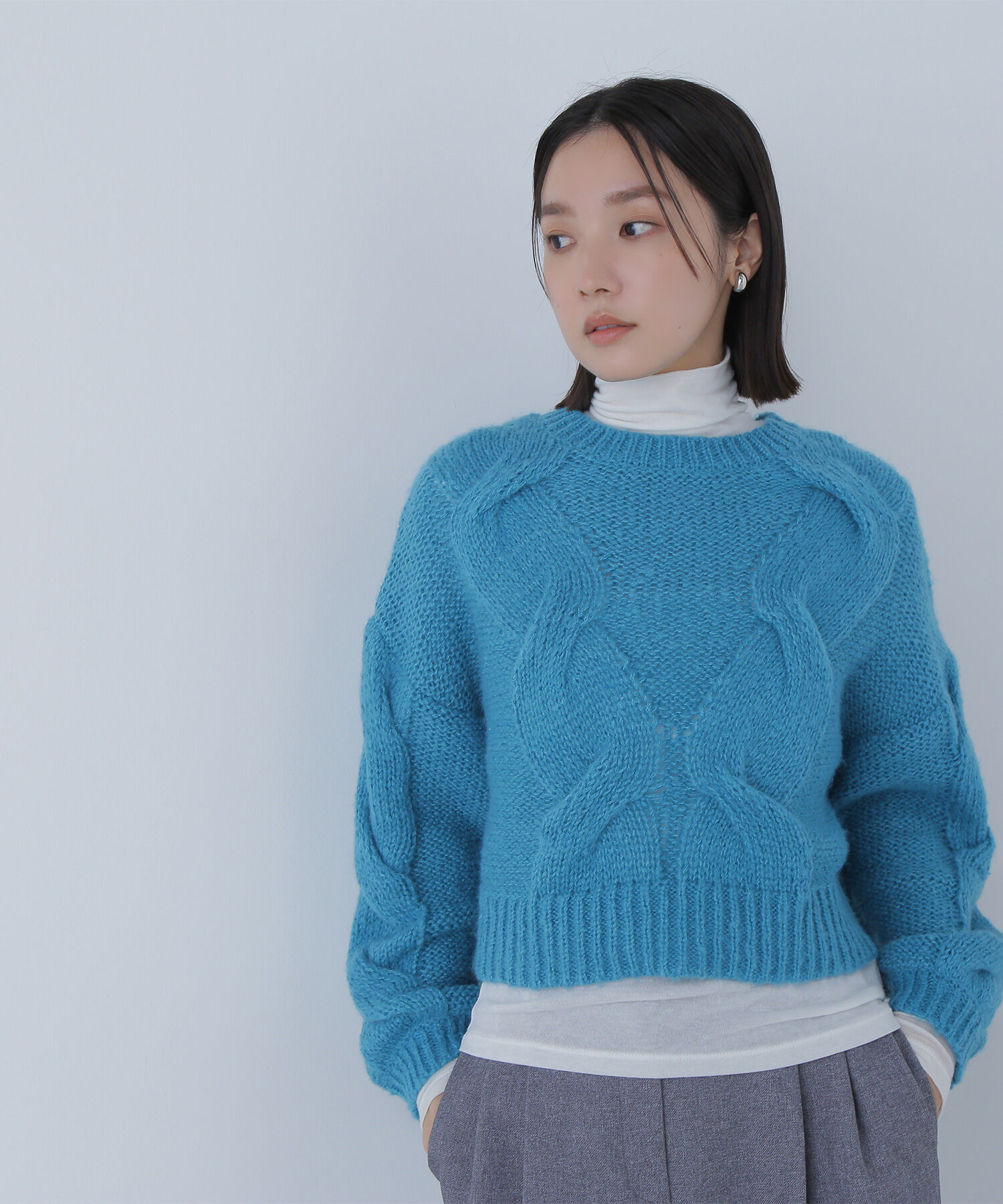  「クロップドビッグケーブルニット」|ニット・セーター|