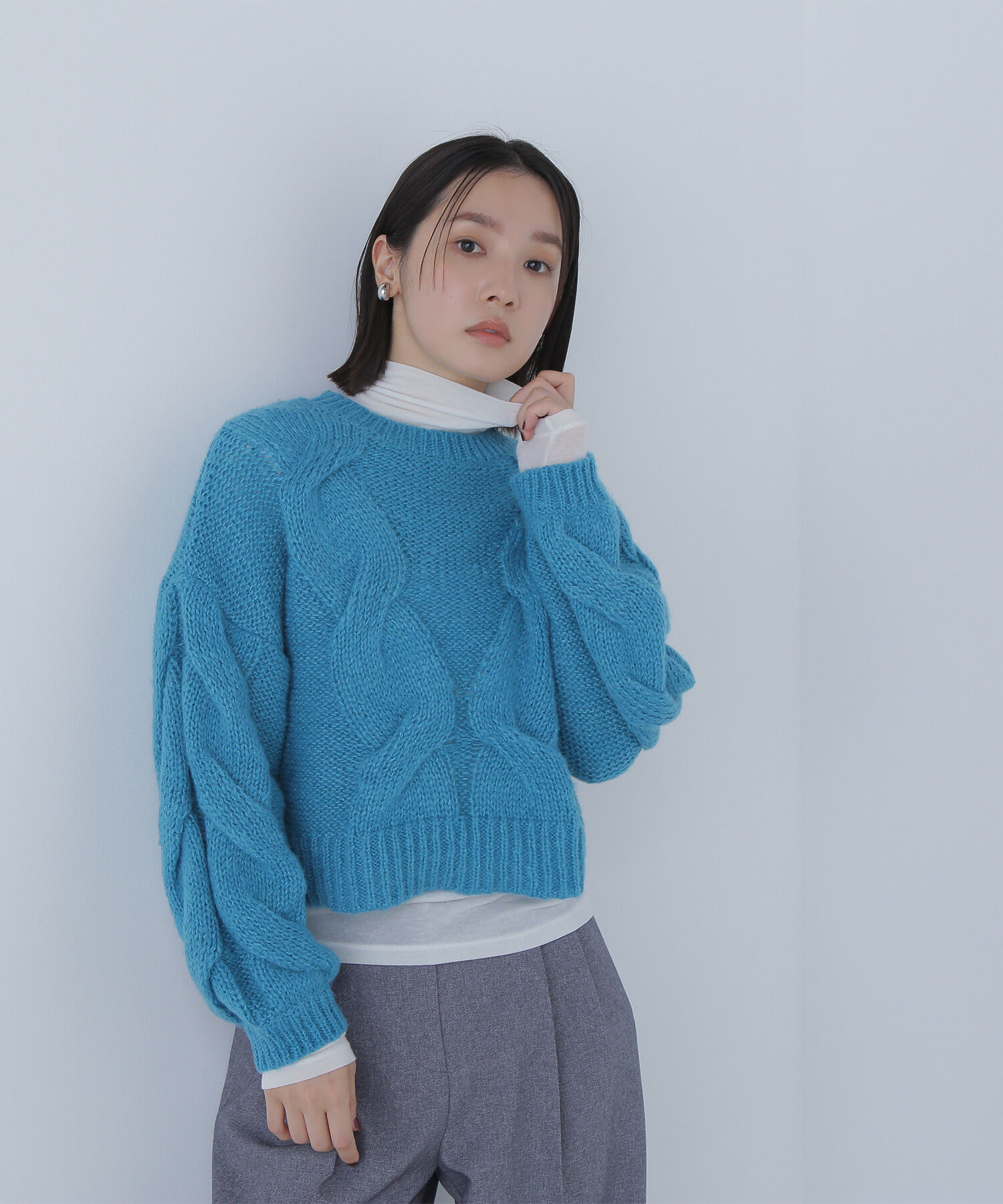  「クロップドビッグケーブルニット」|ニット・セーター|