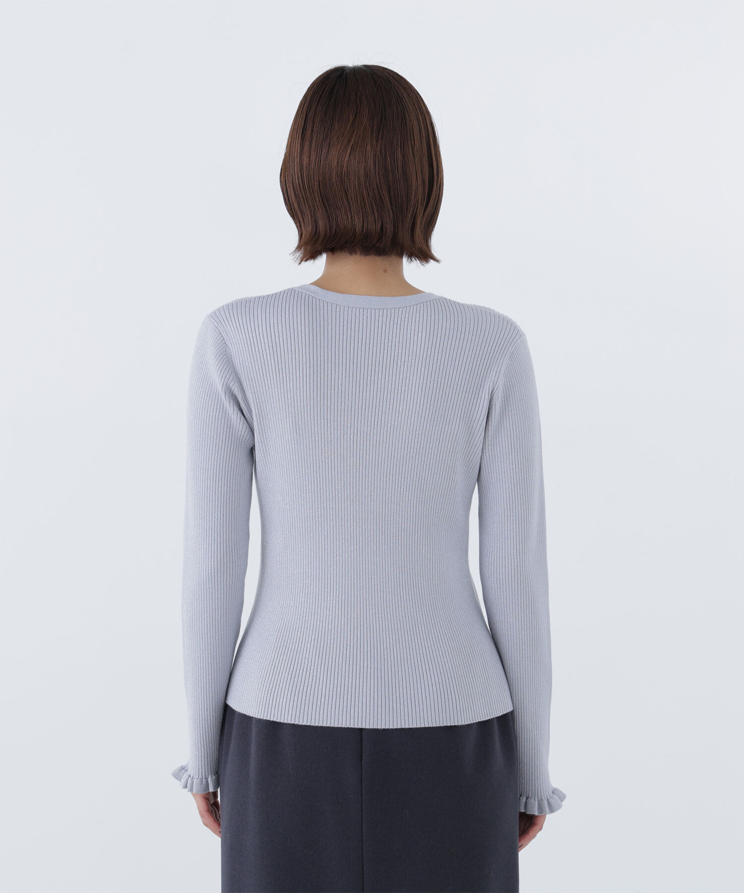  「ラメリブボウタイニット」|ニット・セーター|