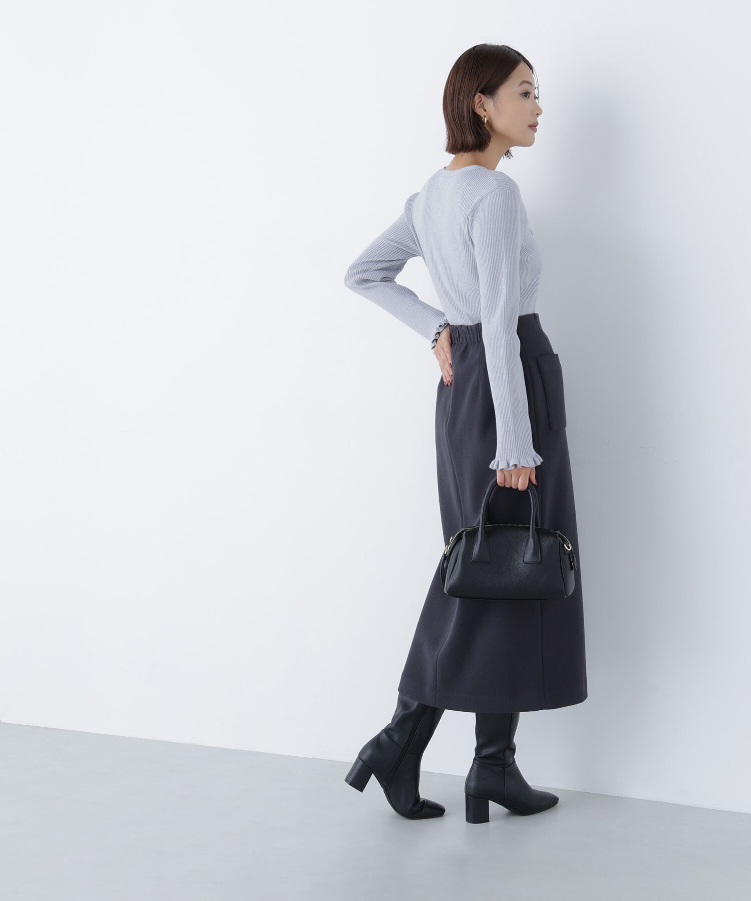  「ラメリブボウタイニット」|ニット・セーター|