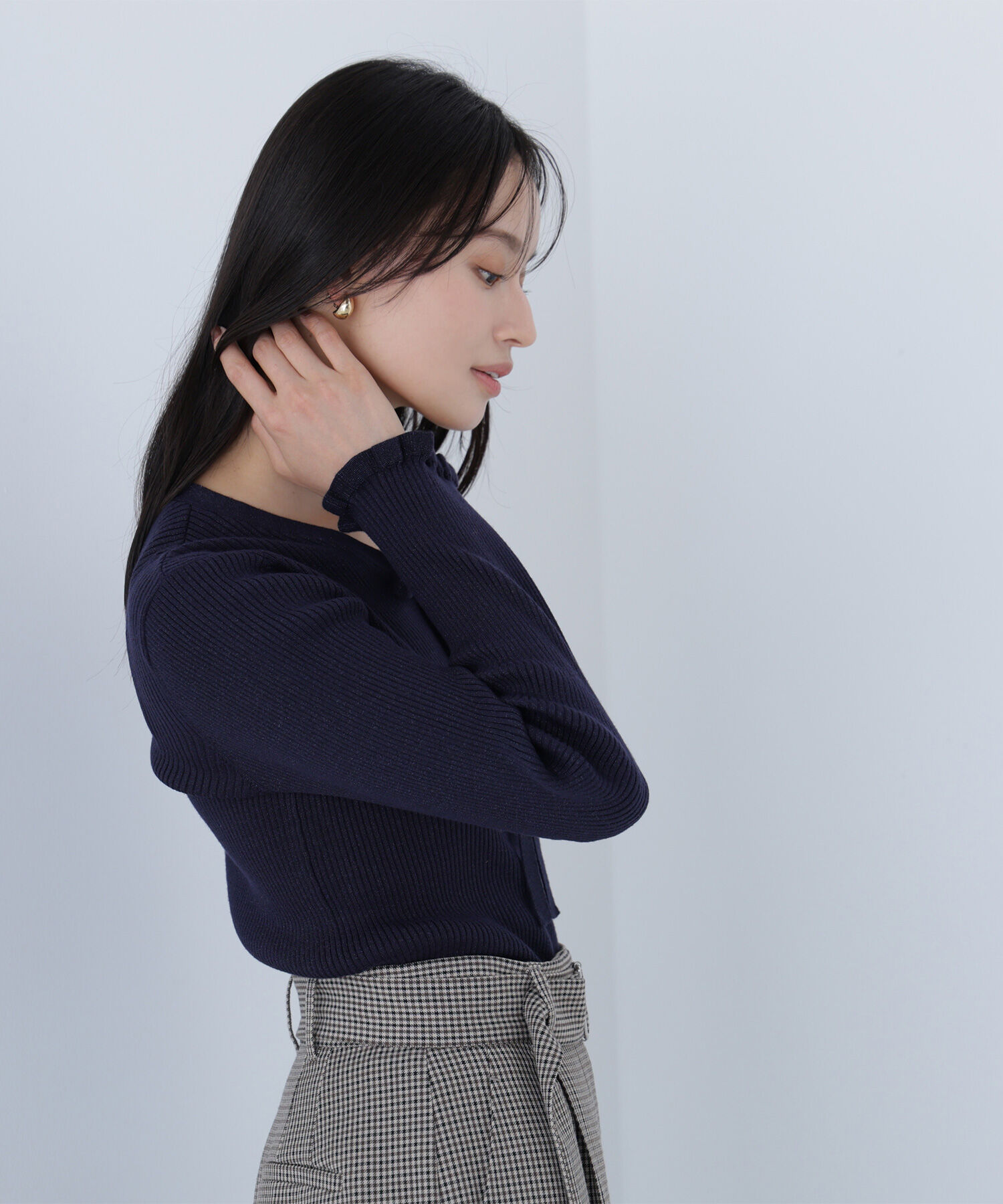  「ラメリブボウタイニット」|ニット・セーター|