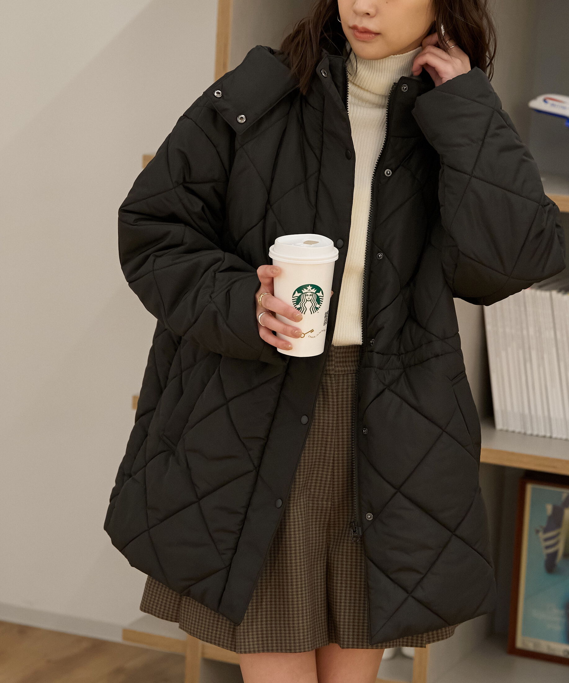  「ウエストドロストキルティングコート」|その他|