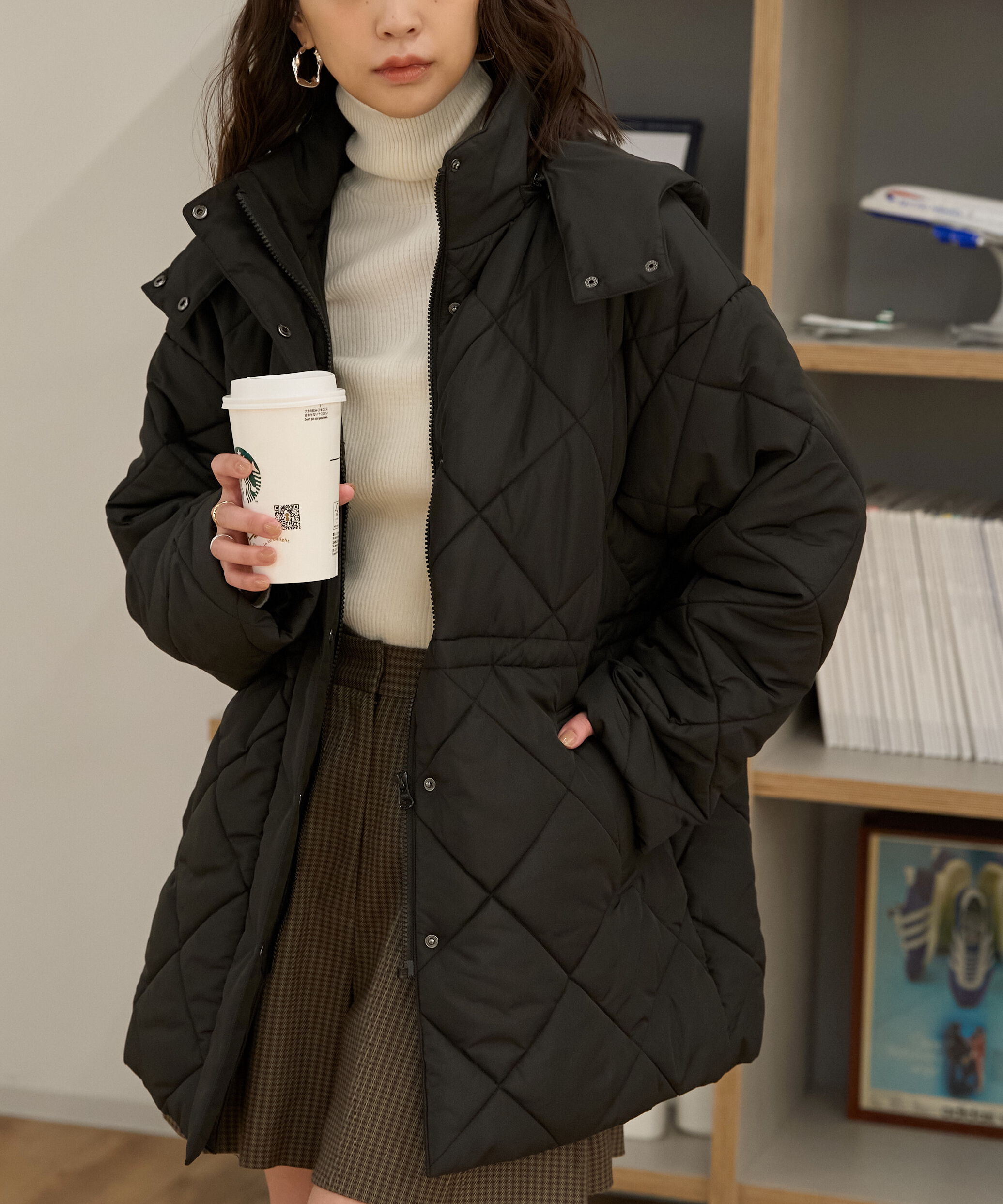  「ウエストドロストキルティングコート」|その他|